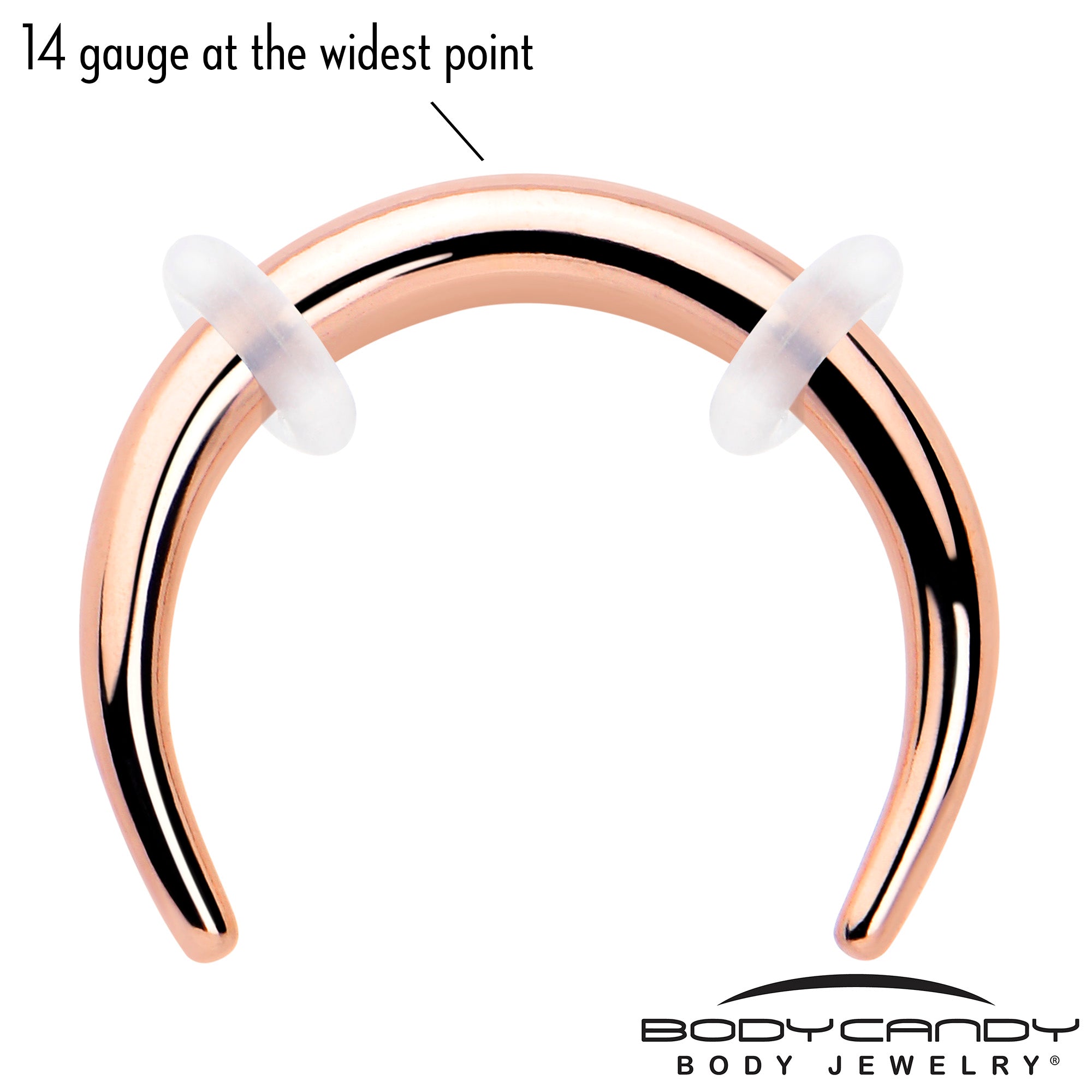 14 Gauge 5/16 Rose Gold Tone Pincher Crescent Taper