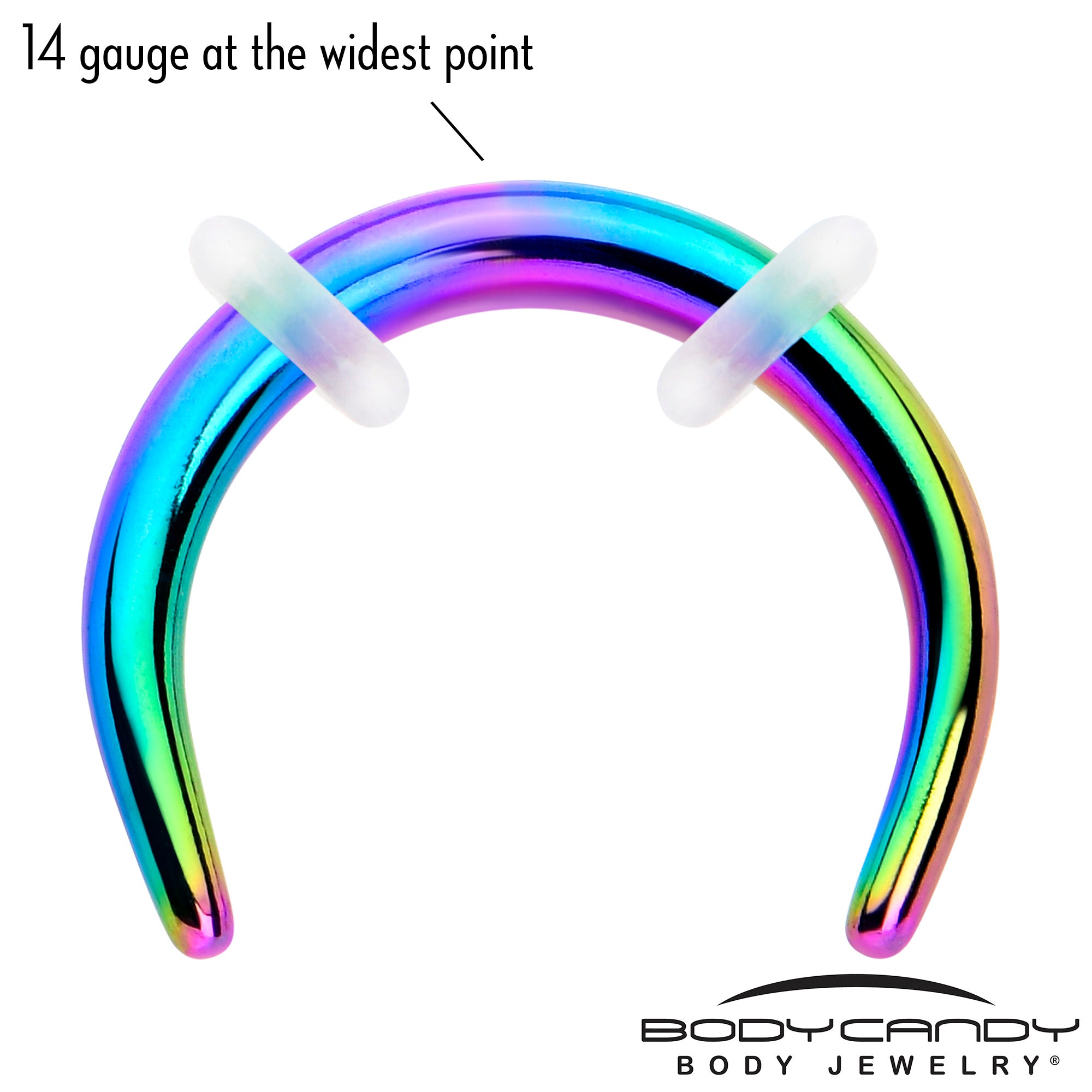 14 Gauge 5/16 Rainbow Pincher Crescent Taper