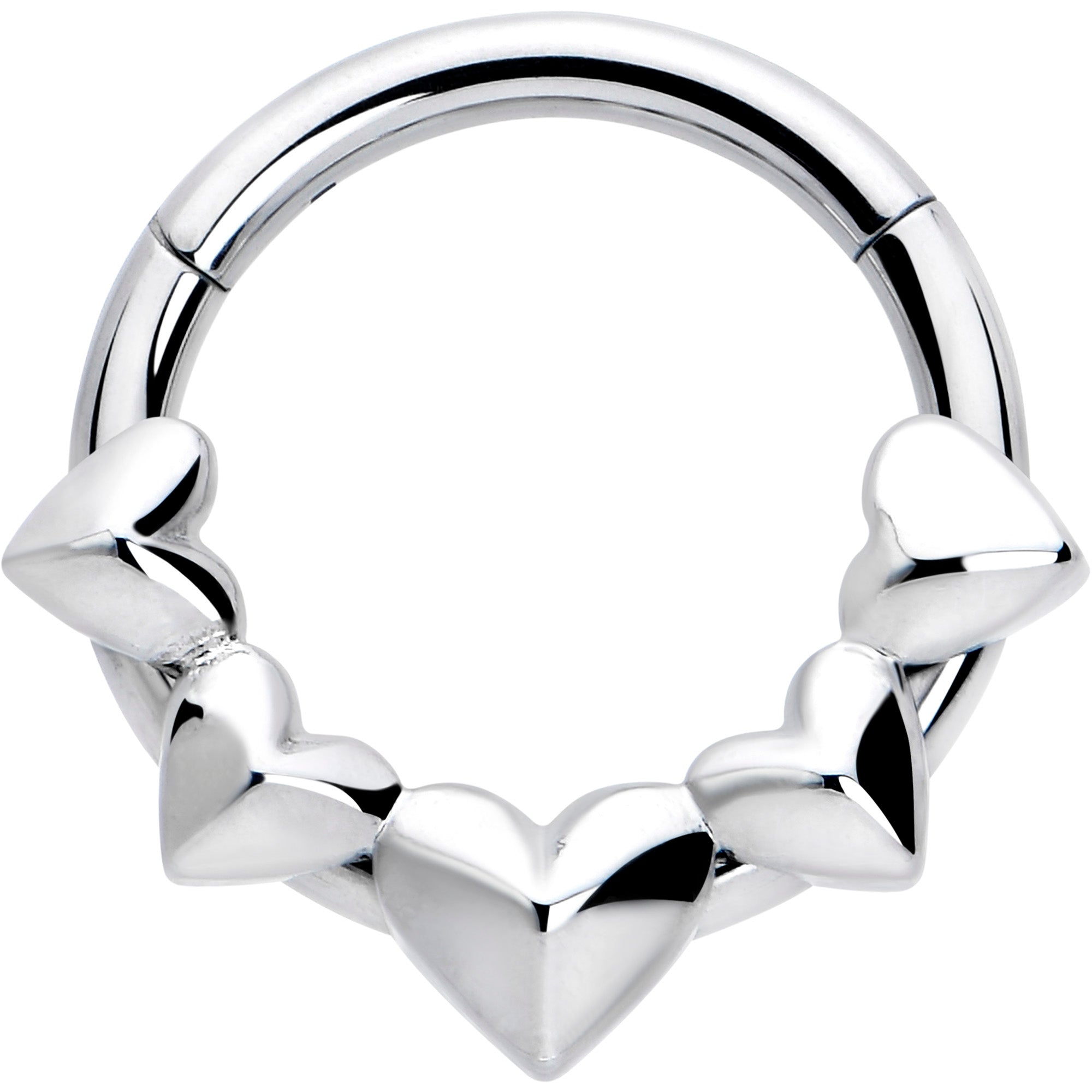 16 Gauge 5/16 3D Hearts Hinged Segment Ring