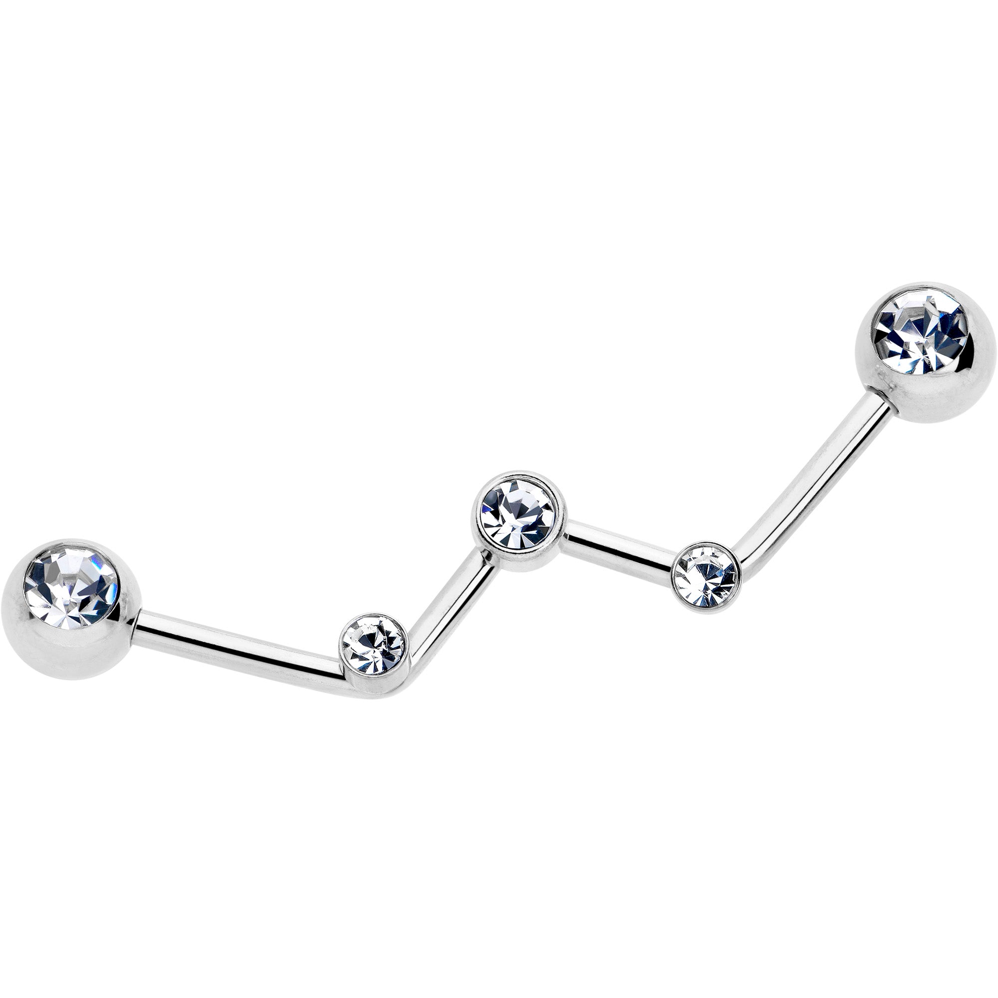 14 Gauge Clear Gem Constellation Style Project Bar 32mm