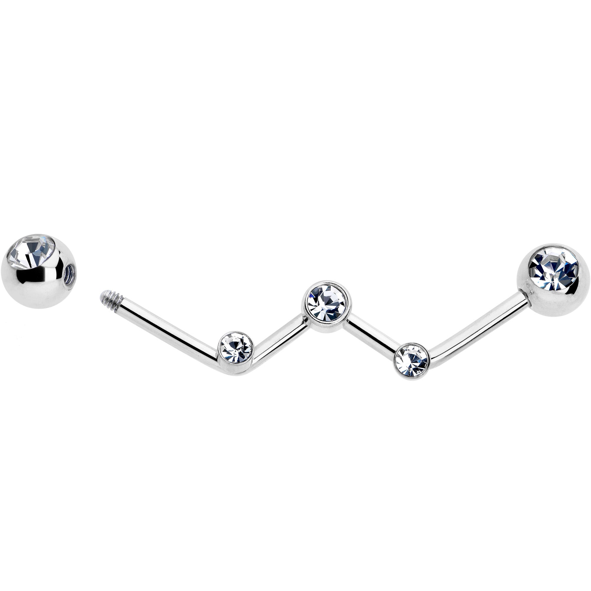 14 Gauge Clear Gem Constellation Style Bar - 32mm Length