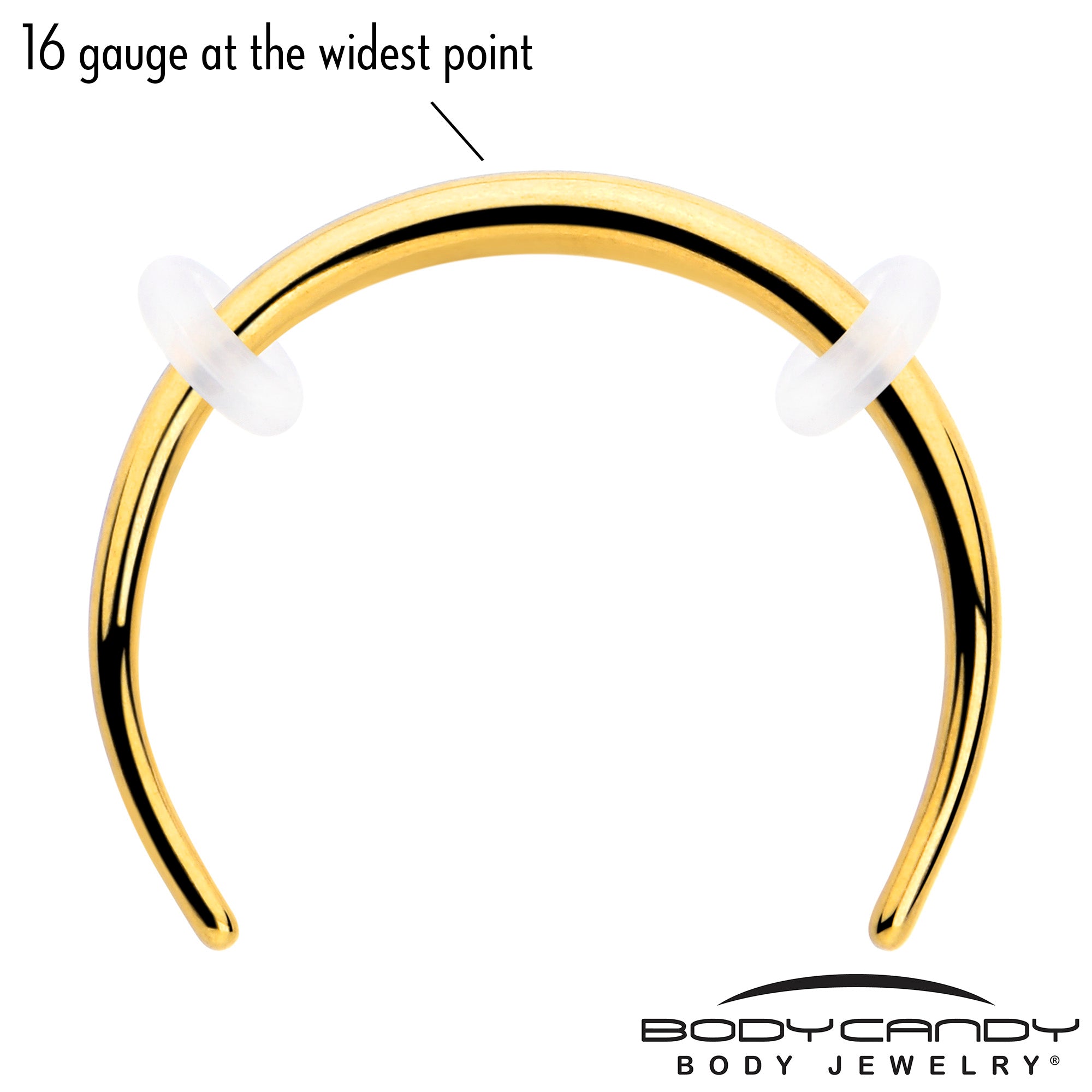 16 Gauge 3/8 Gold Tone Pincher Crescent Taper