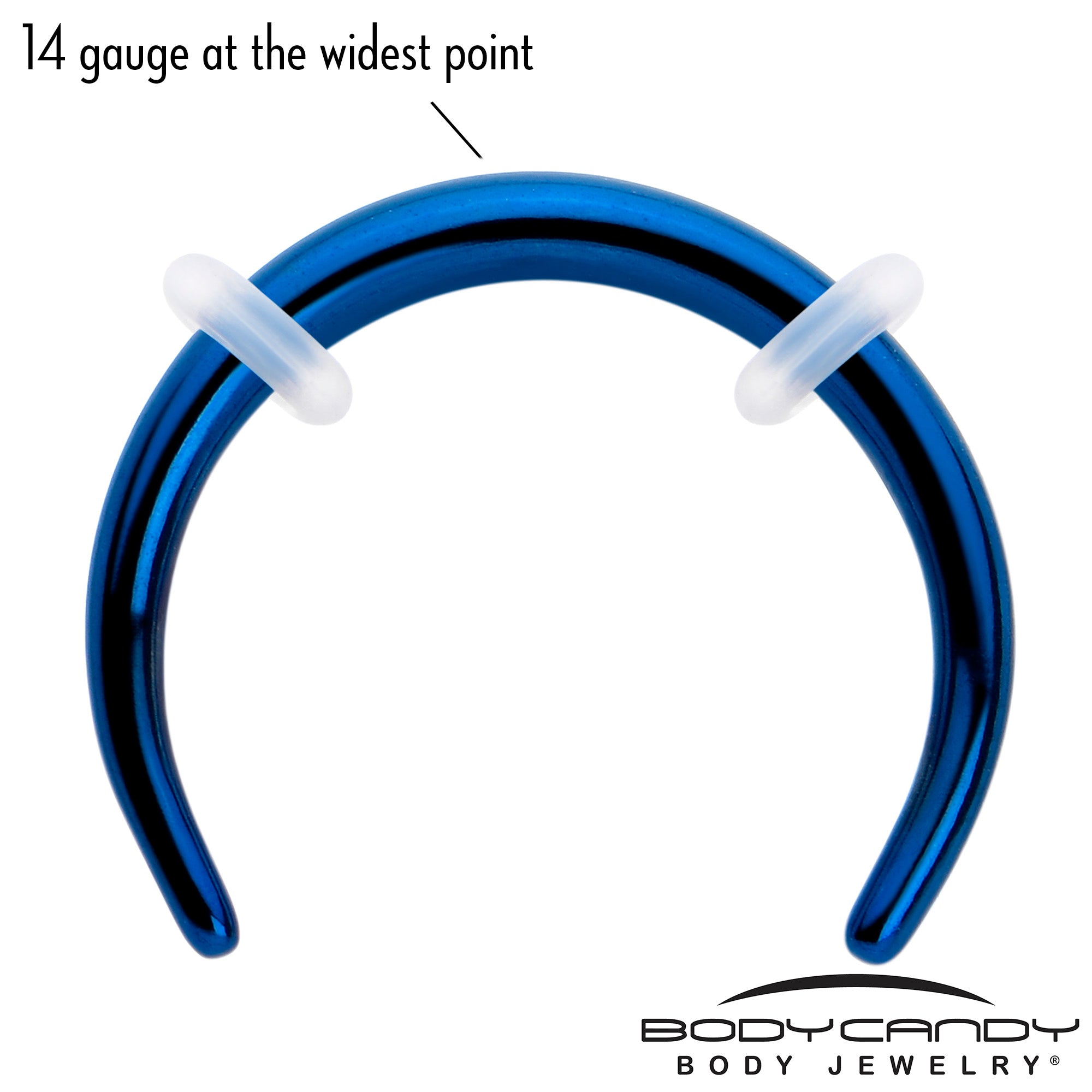 14 Gauge 3/8 Blue Pincher Crescent Taper