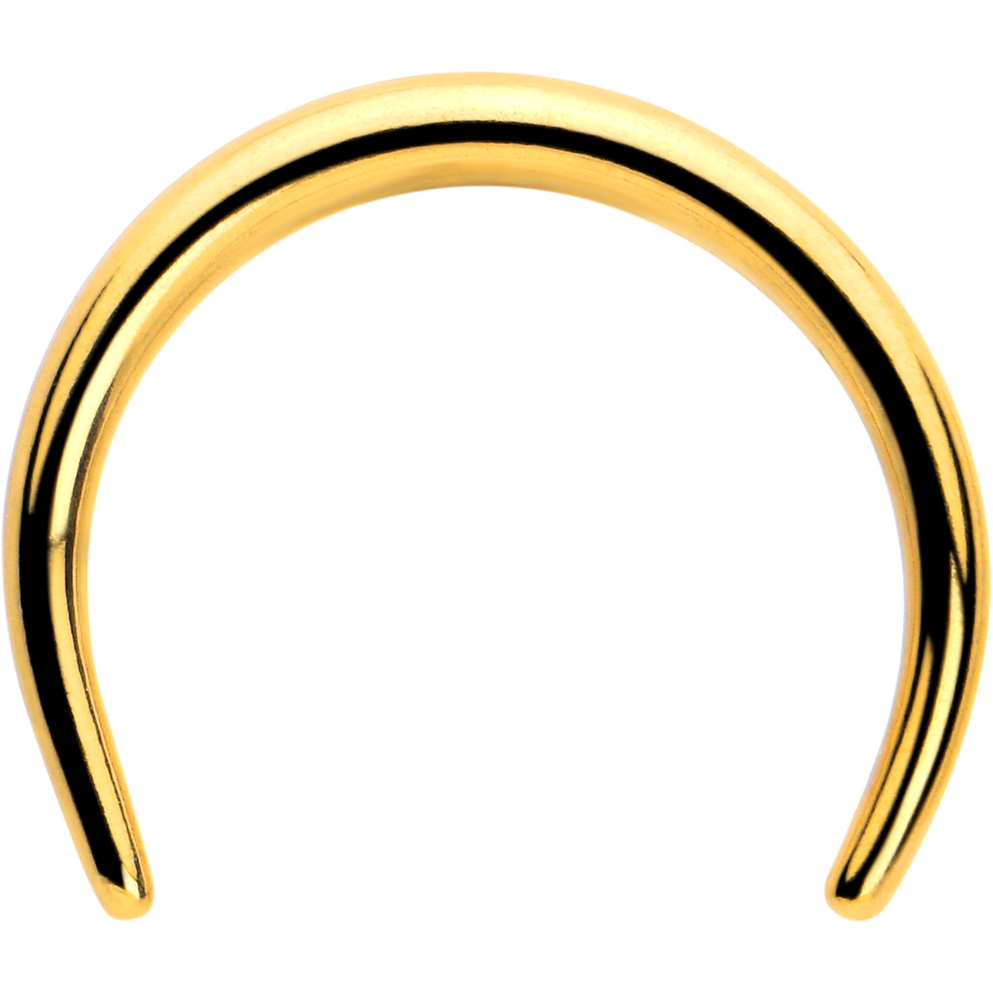 14 Gauge 3/8 Gold Tone Pincher Crescent Taper