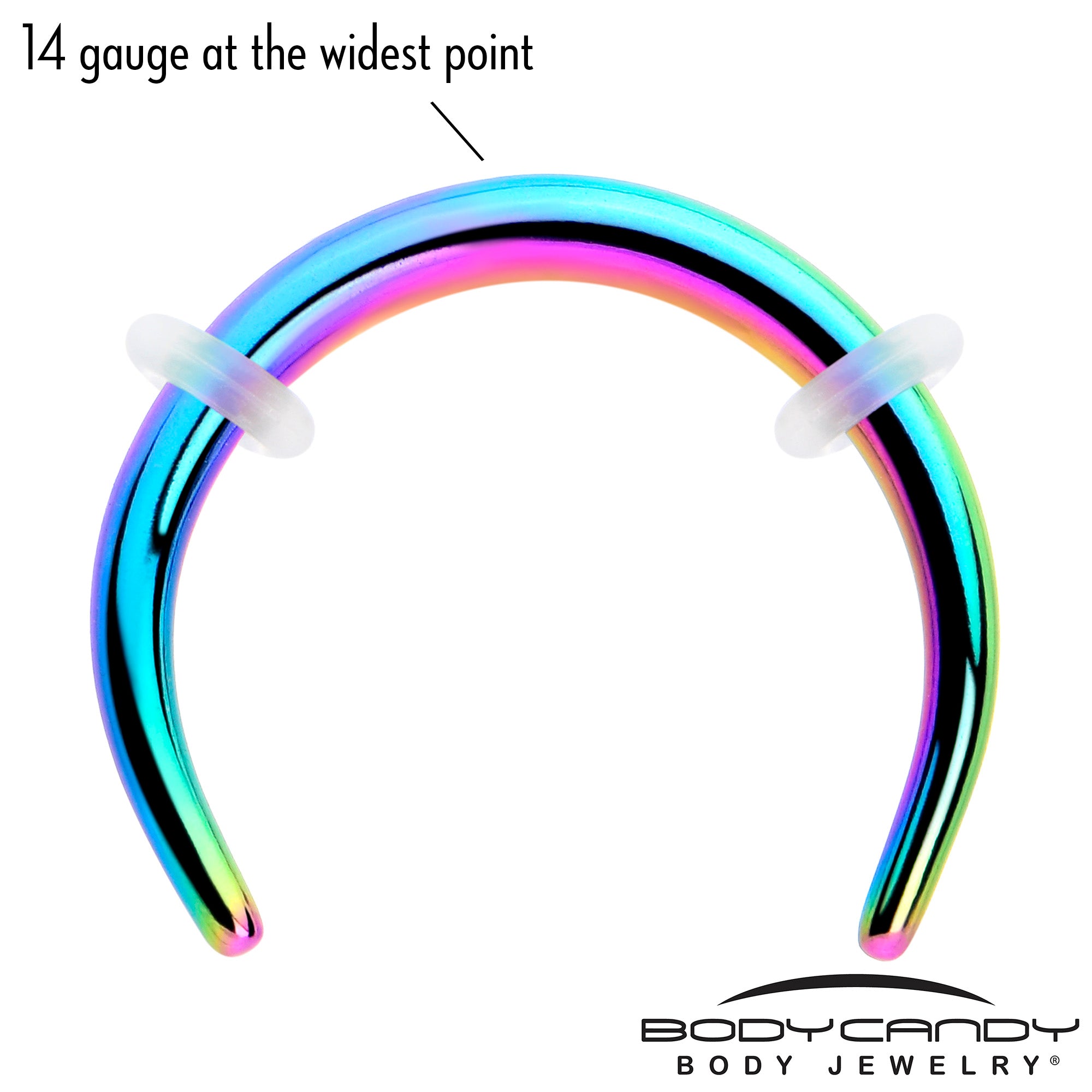 14 Gauge 3/8 Rainbow Pincher Crescent Taper