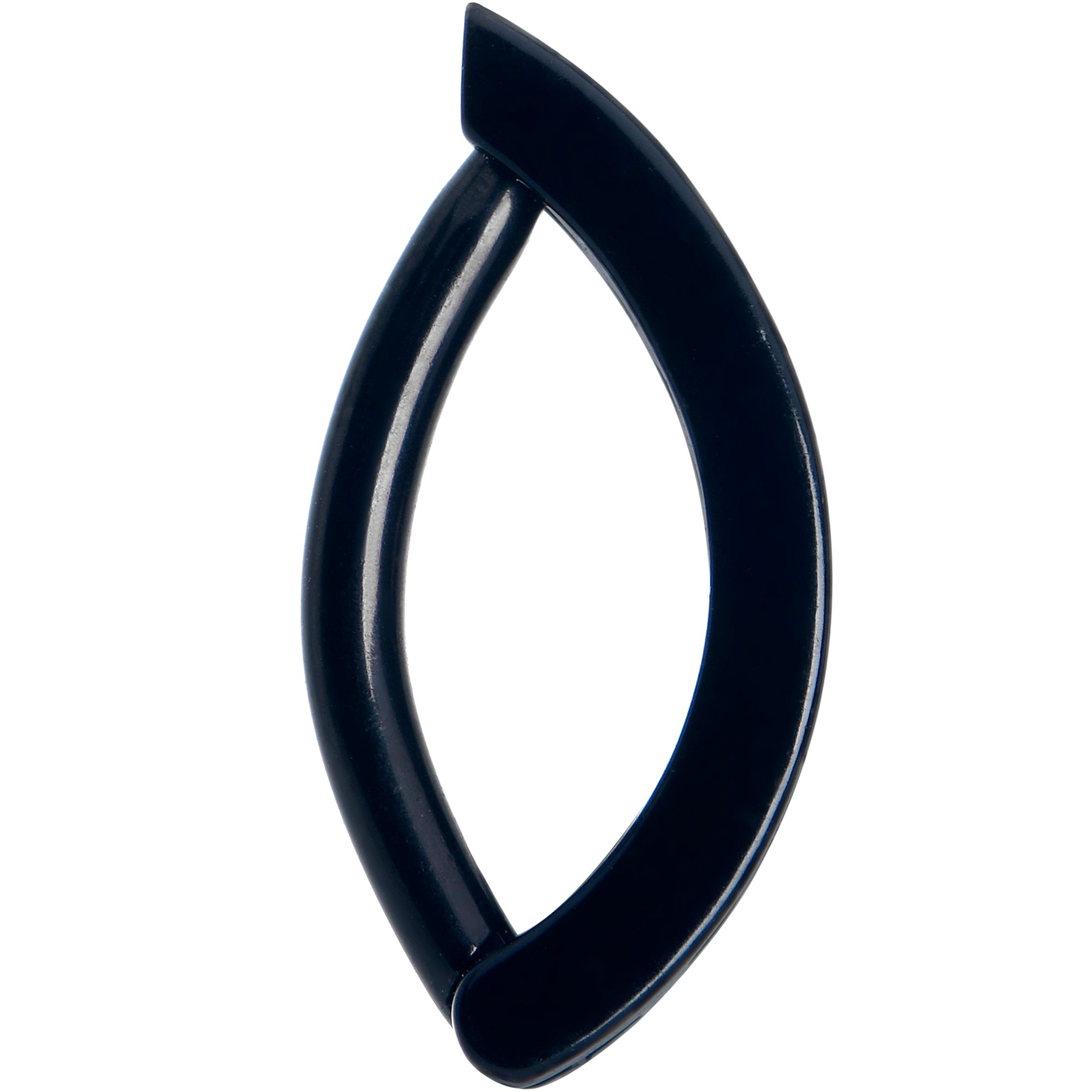 Black Hinged Belly Hoop with Clear CZ Gem Accent