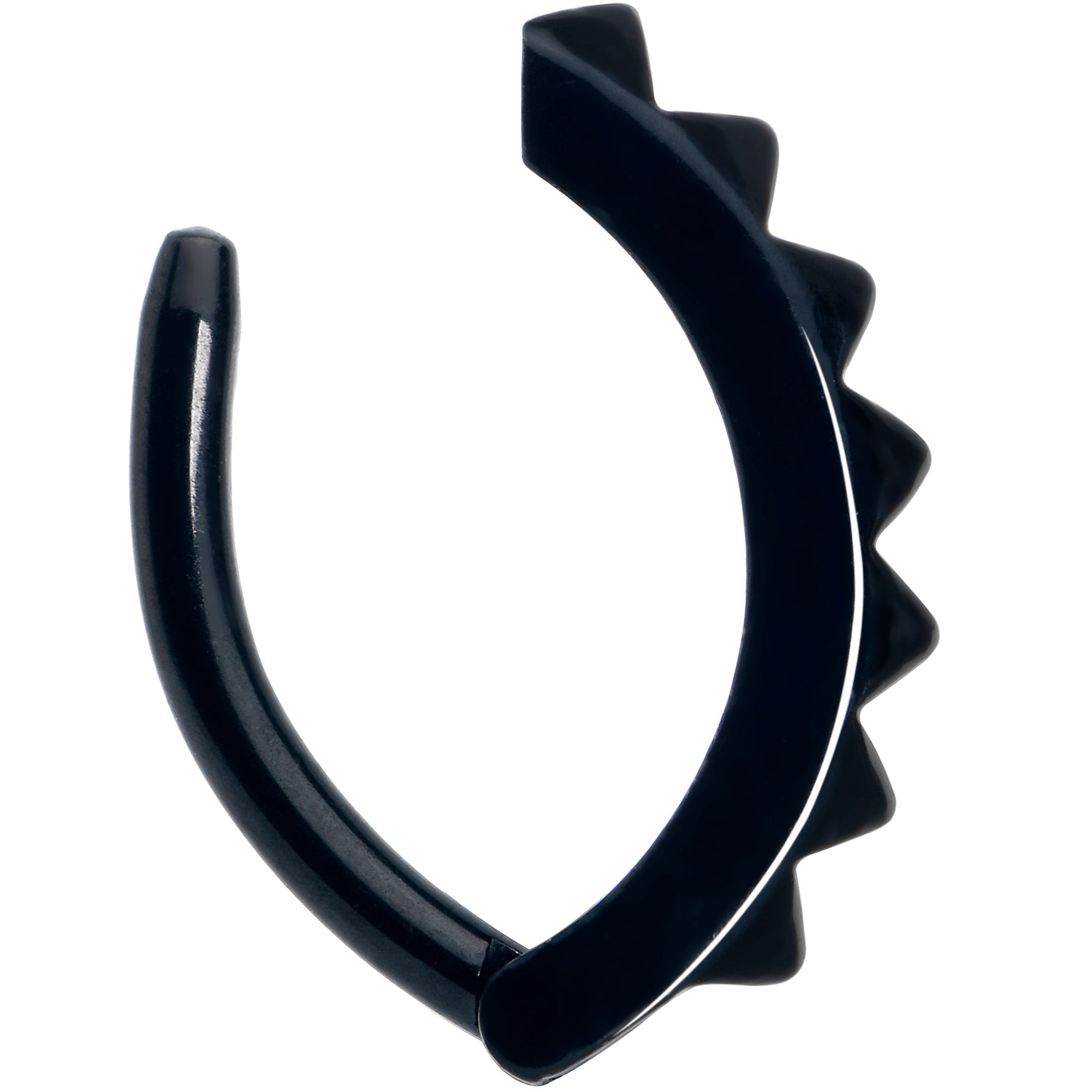 Three-dimensional black hinged hoop for belly piercing