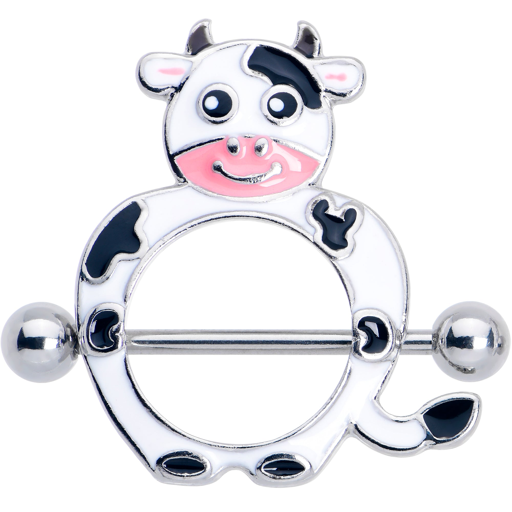 moo cow design nipple shield set, 14 gauge 9/16