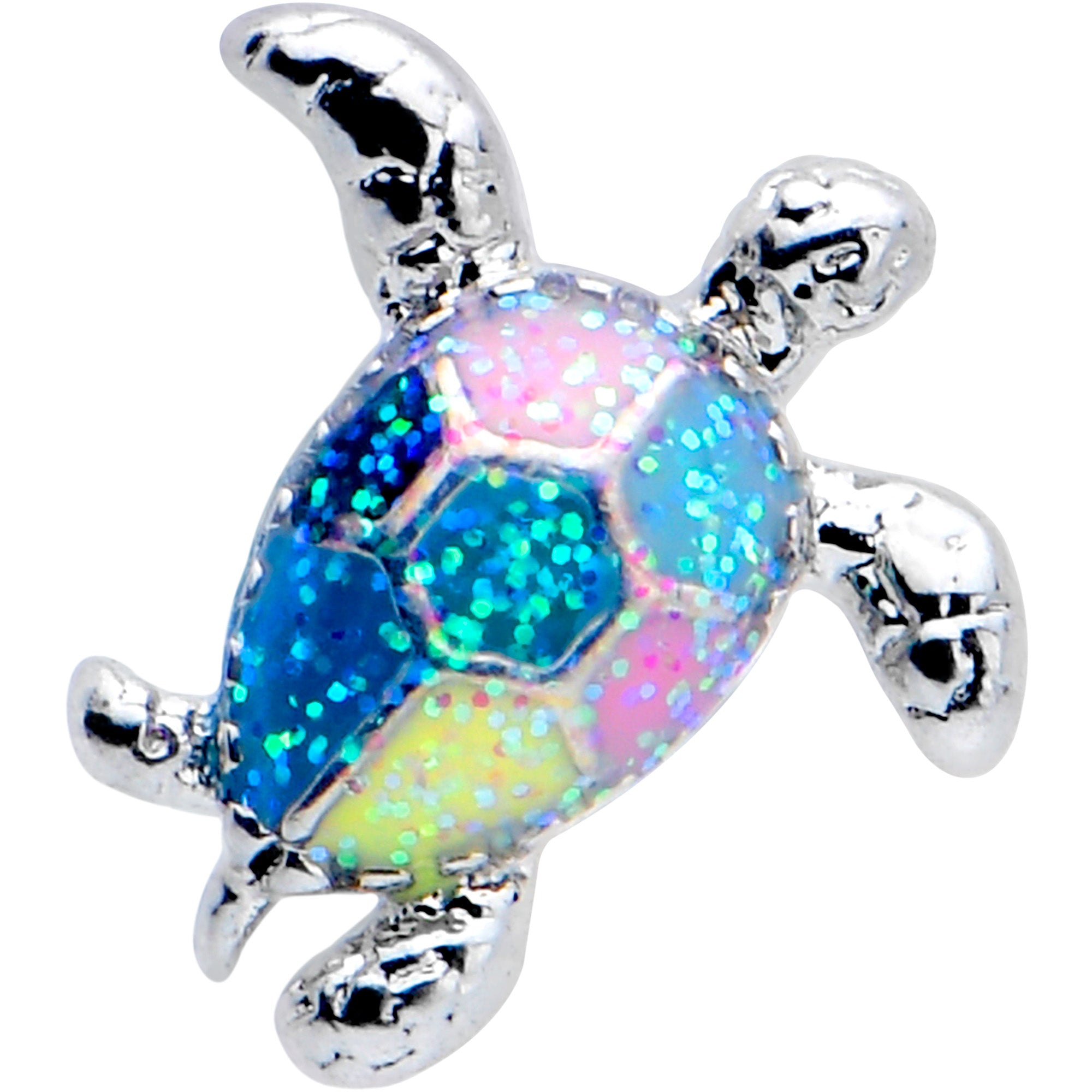 Colorful Glitter Turtle Monroe Labret - 16 Gauge 5/16 Tragus Jewelry