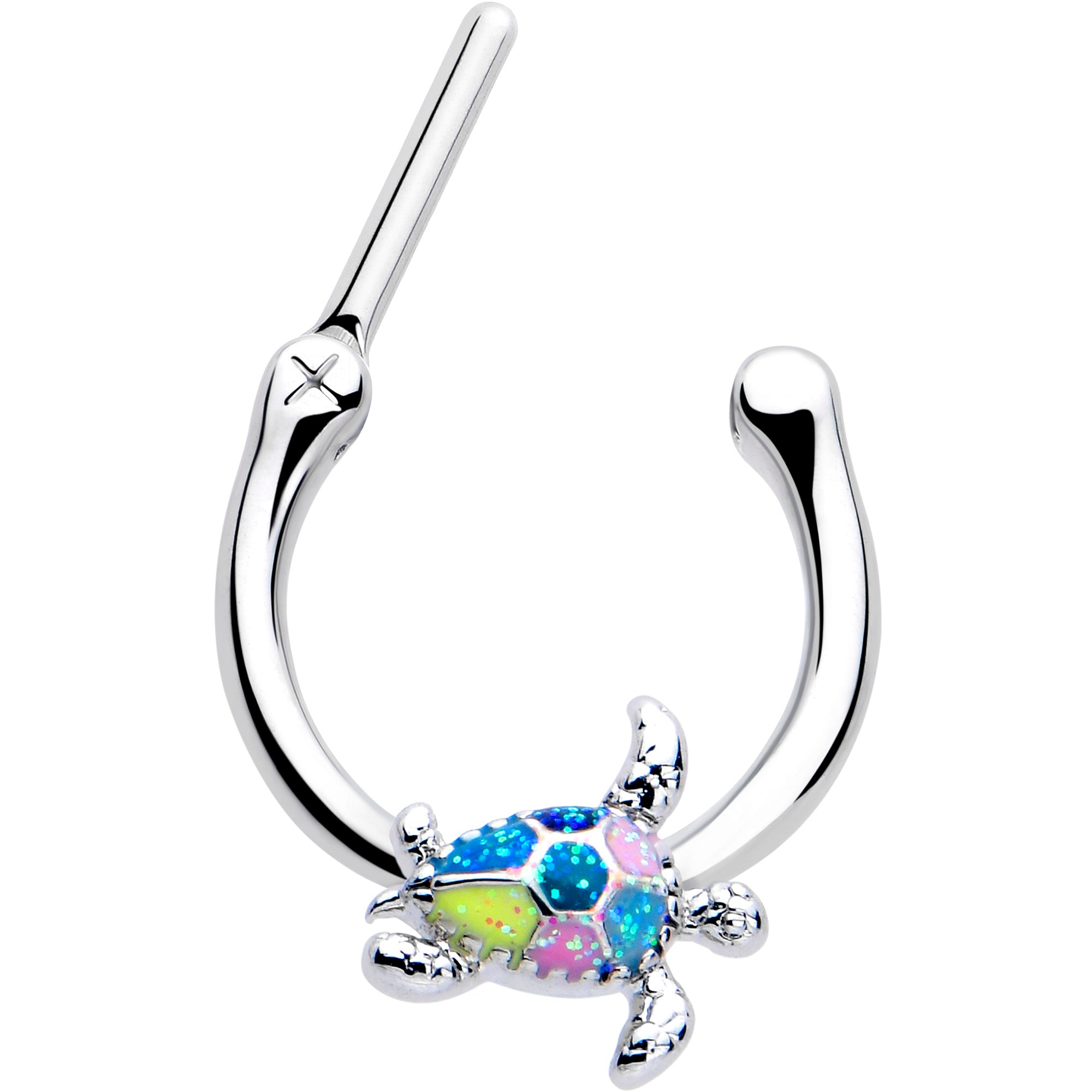 Colorful 5/16 inch turtle cartilage hoop earring