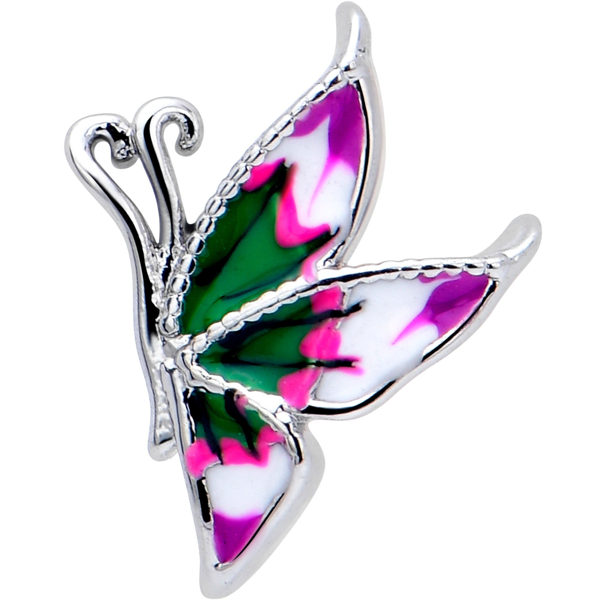 Hypoallergenic 16 gauge labret with butterfly design