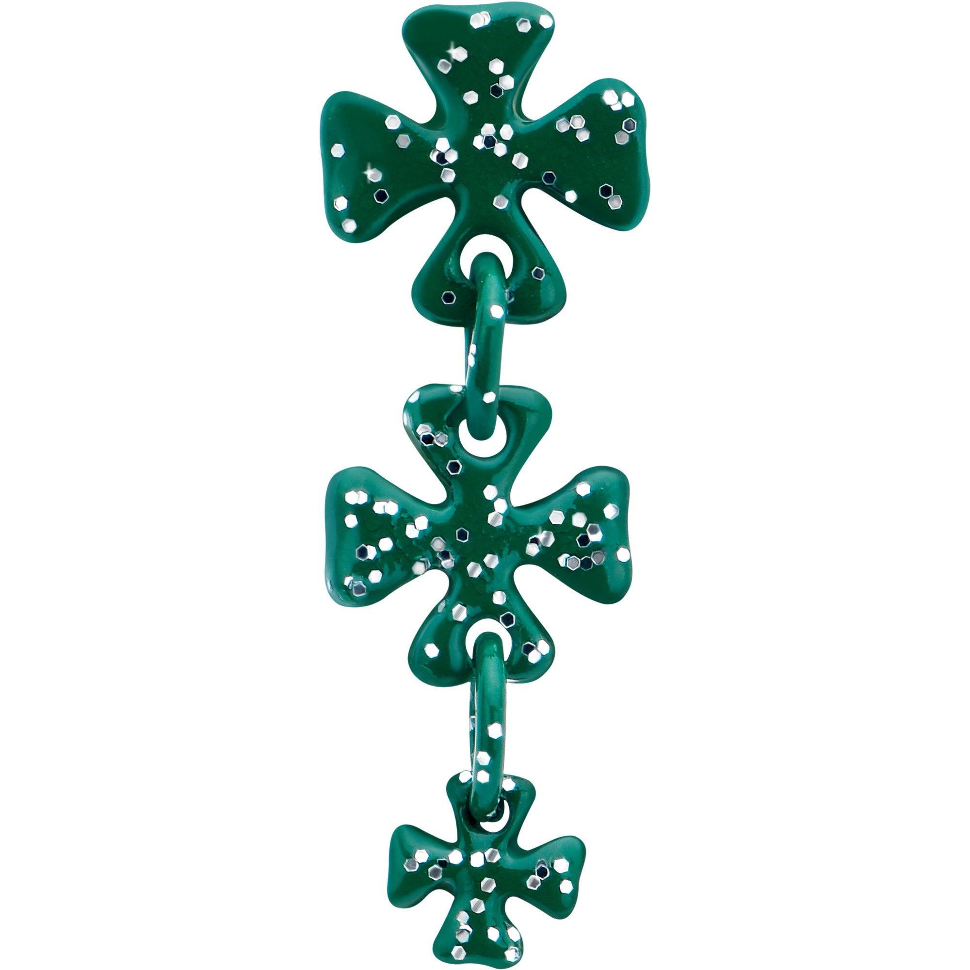 16 Gauge 5/16 Shamrock Dangle Earring with Polka Dots