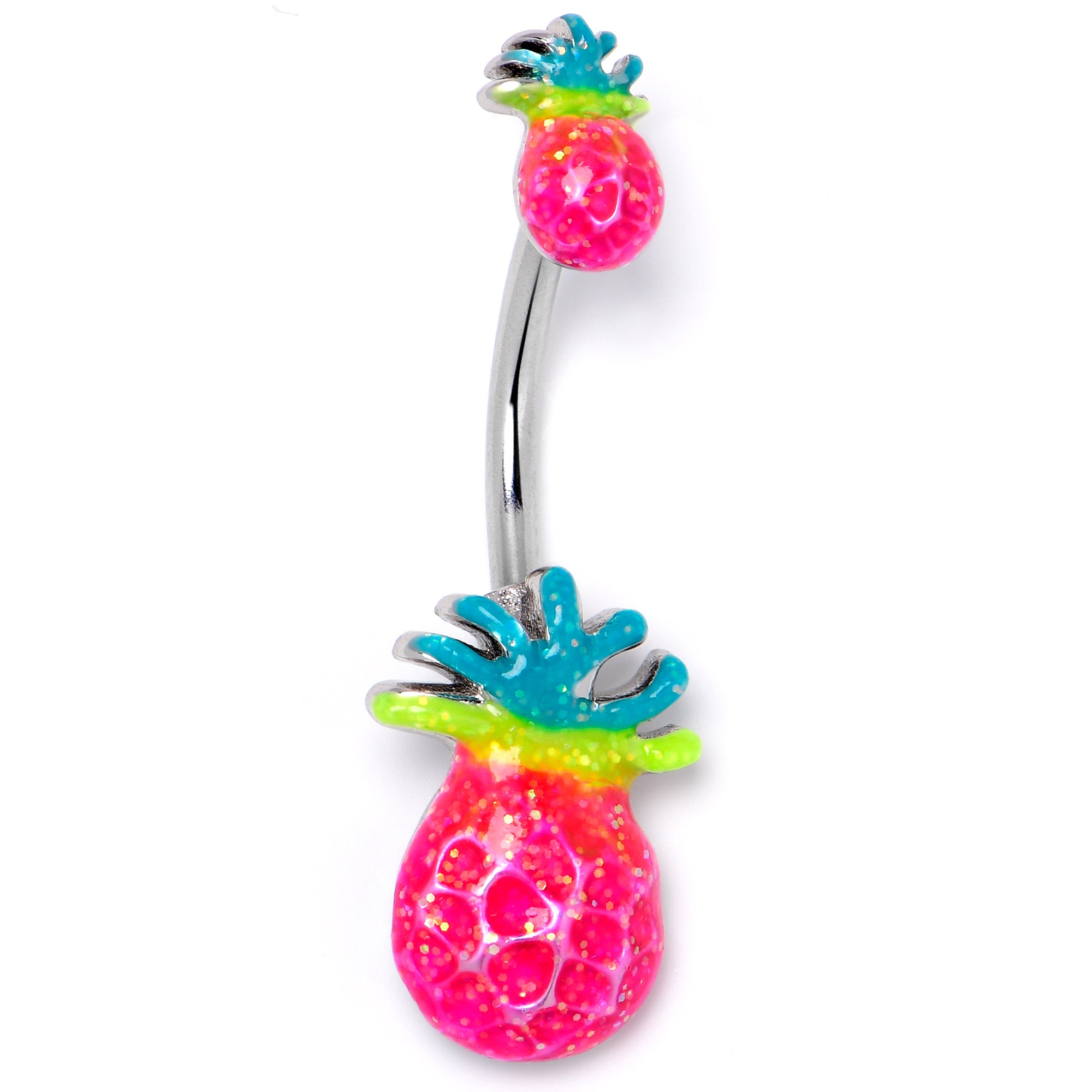 Hot Tropical Pineapple Double Mount Belly Ring