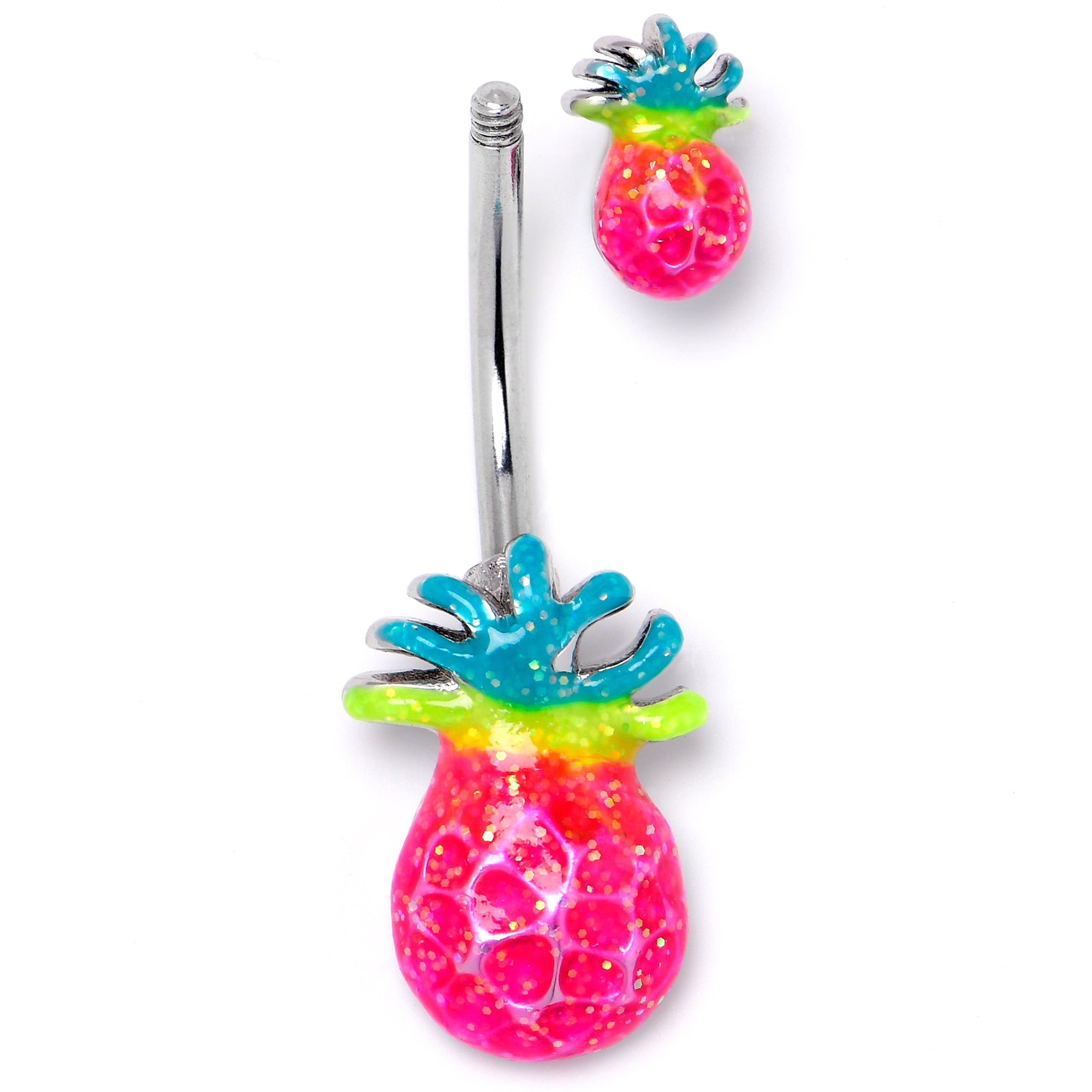 Hot Tropical Pineapple Double Mount Belly Ring