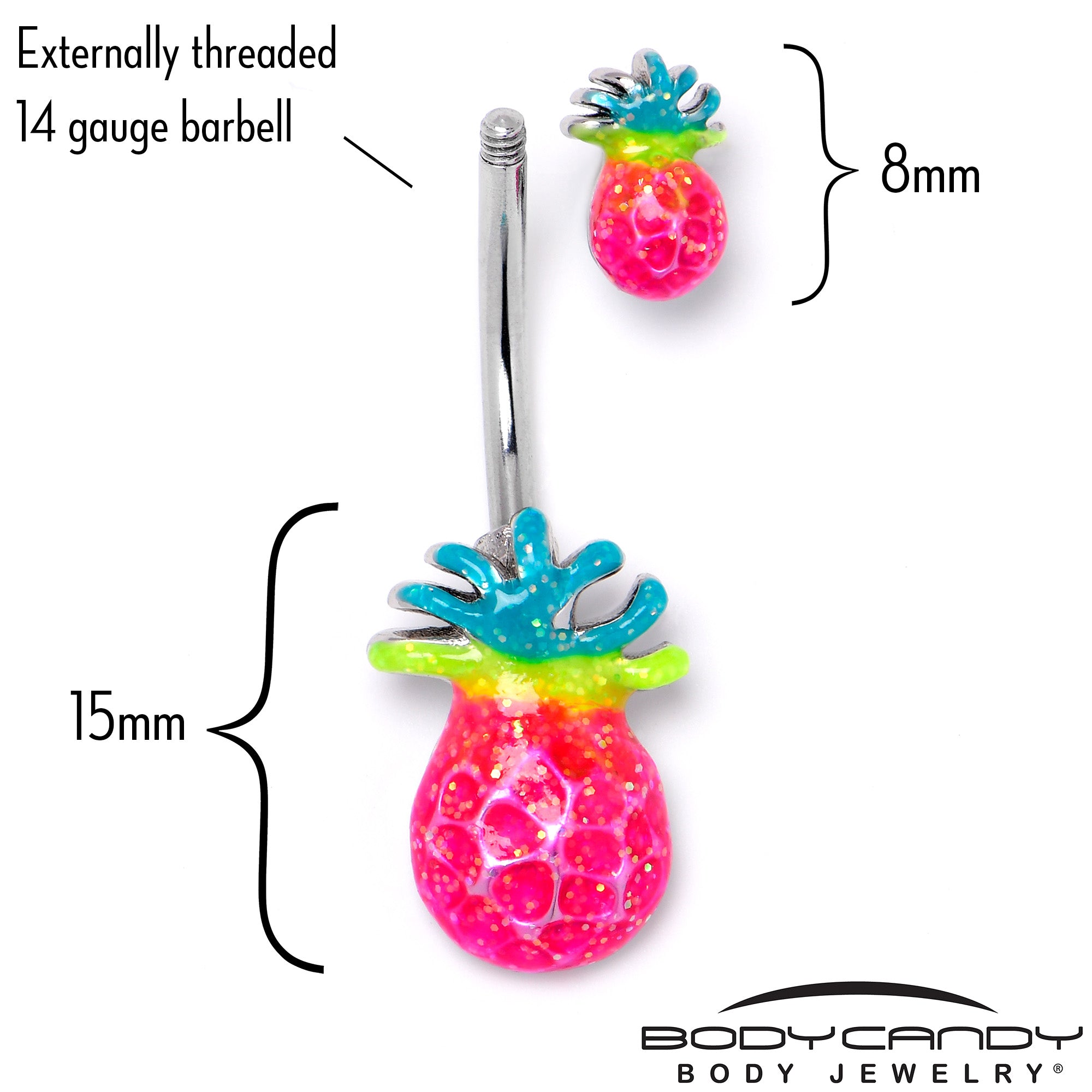 Hot Tropical Pineapple Double Mount Belly Ring