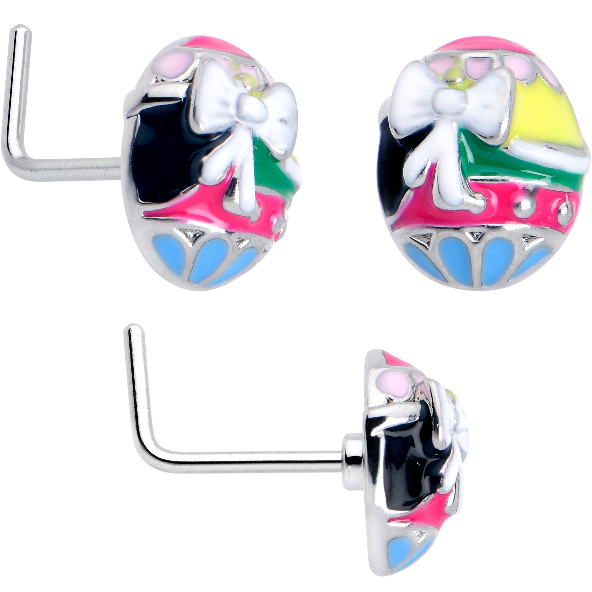 20 Gauge 7mm Easter Egg Bunny L Shape Nose Ring Set of 3