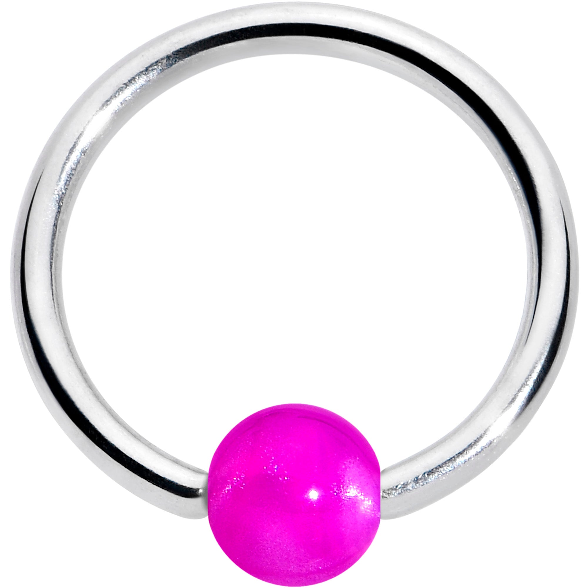 16 Gauge 3/8 Simple Opaque Purple Ball BCR Captive Bead Ring