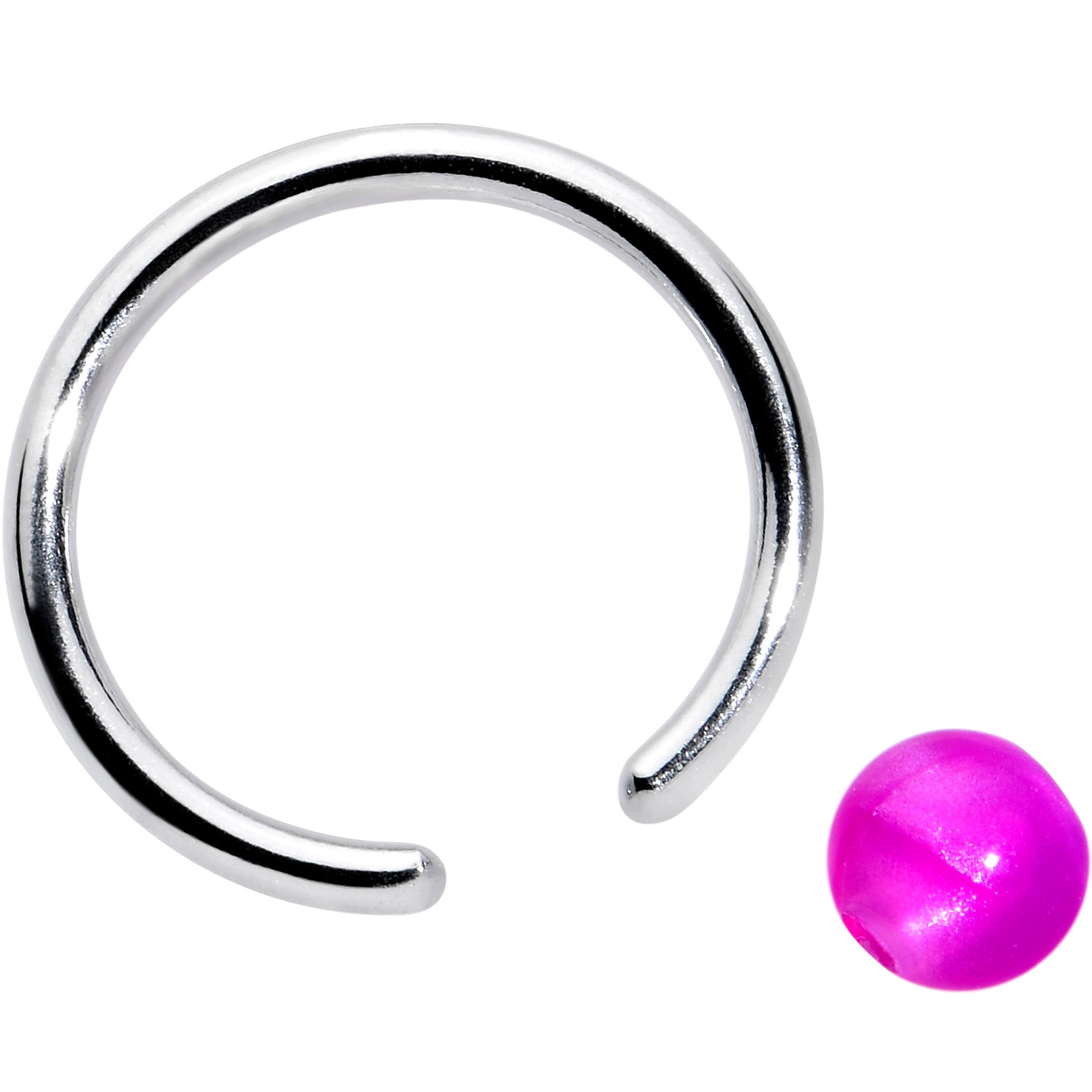 16 Gauge 3/8 Simple Opaque Purple Ball BCR Captive Bead Ring