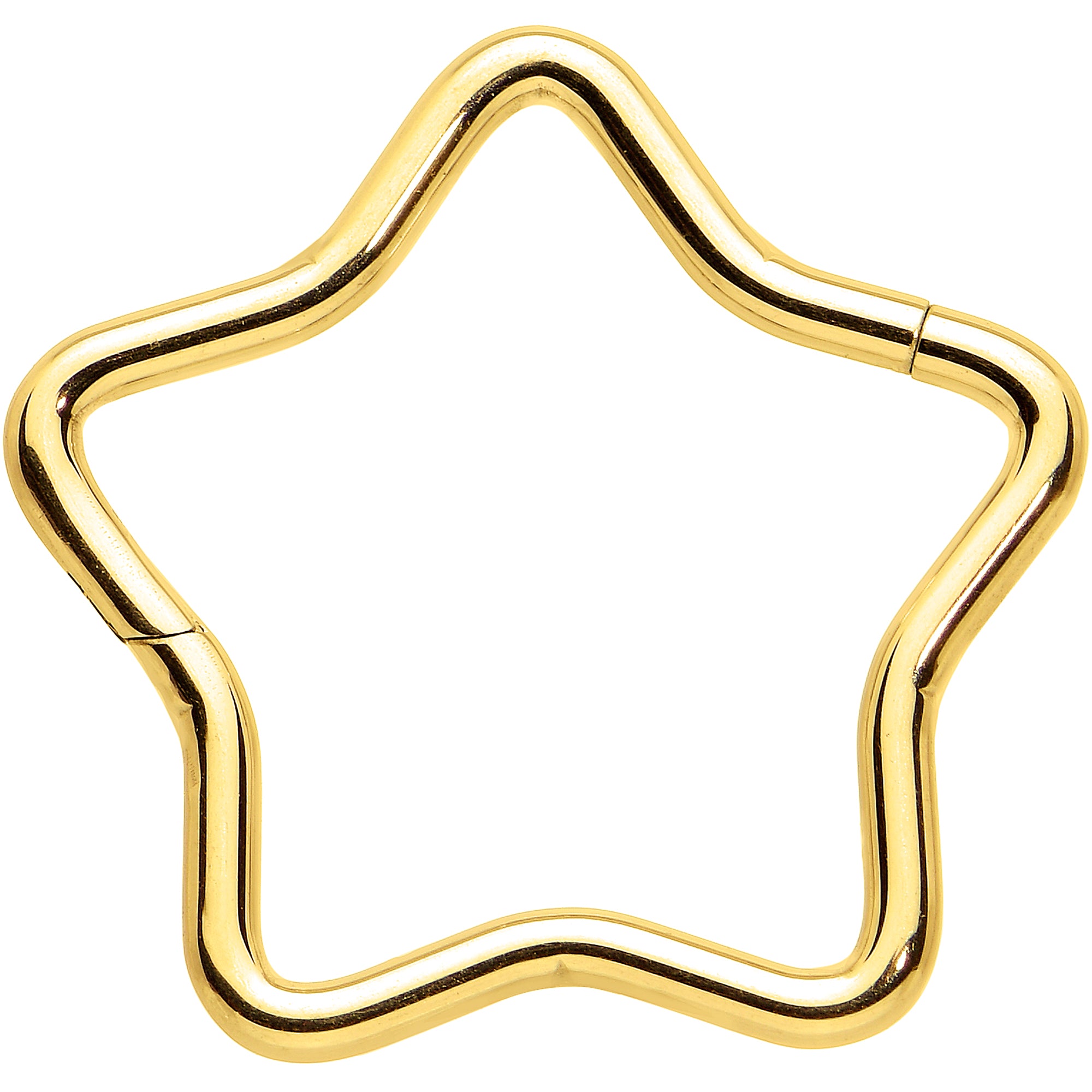 Gold Tone Star Segment Ring 16 Gauge 3/8 Inch