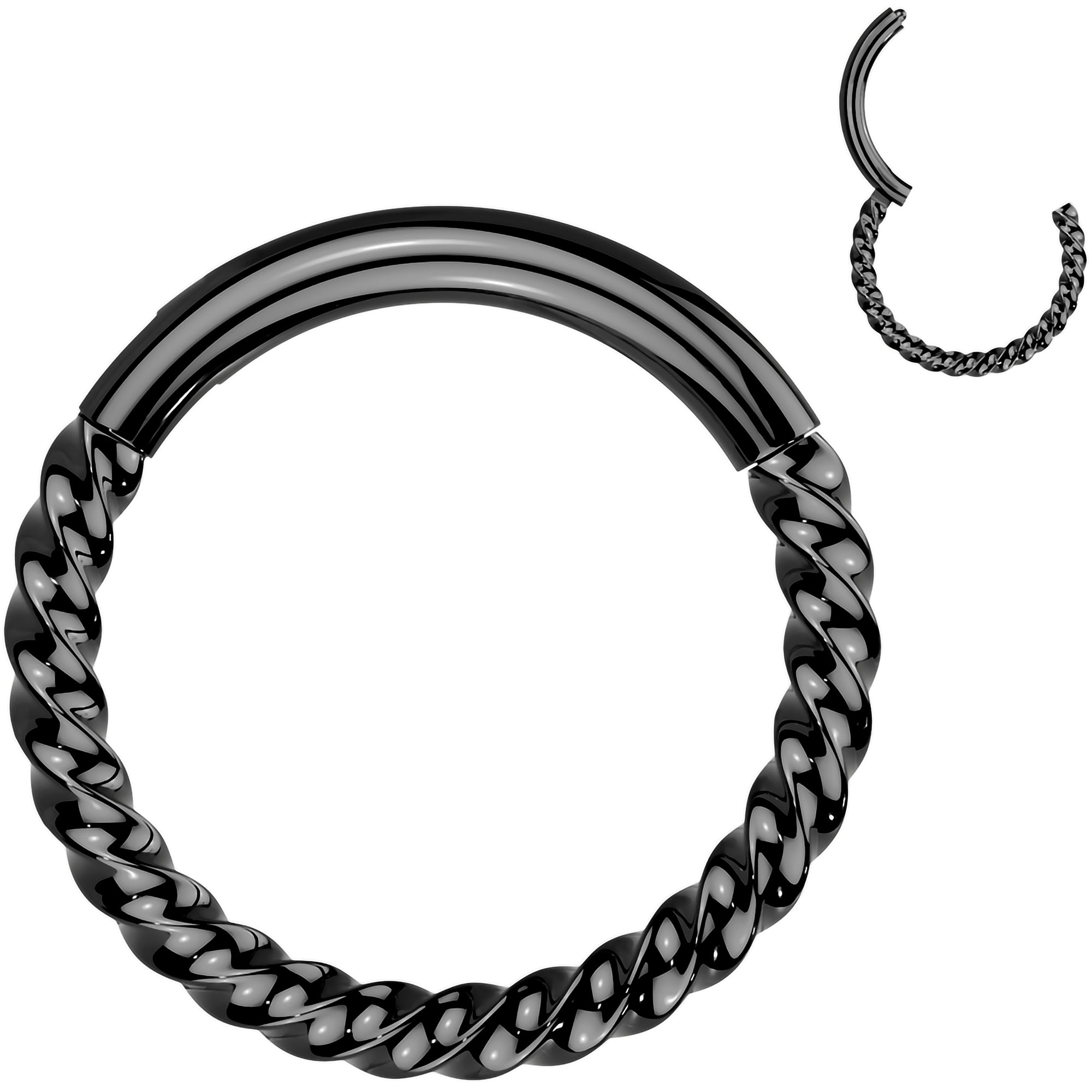 16 Gauge Black Braided Precision Hinged Segment Ring