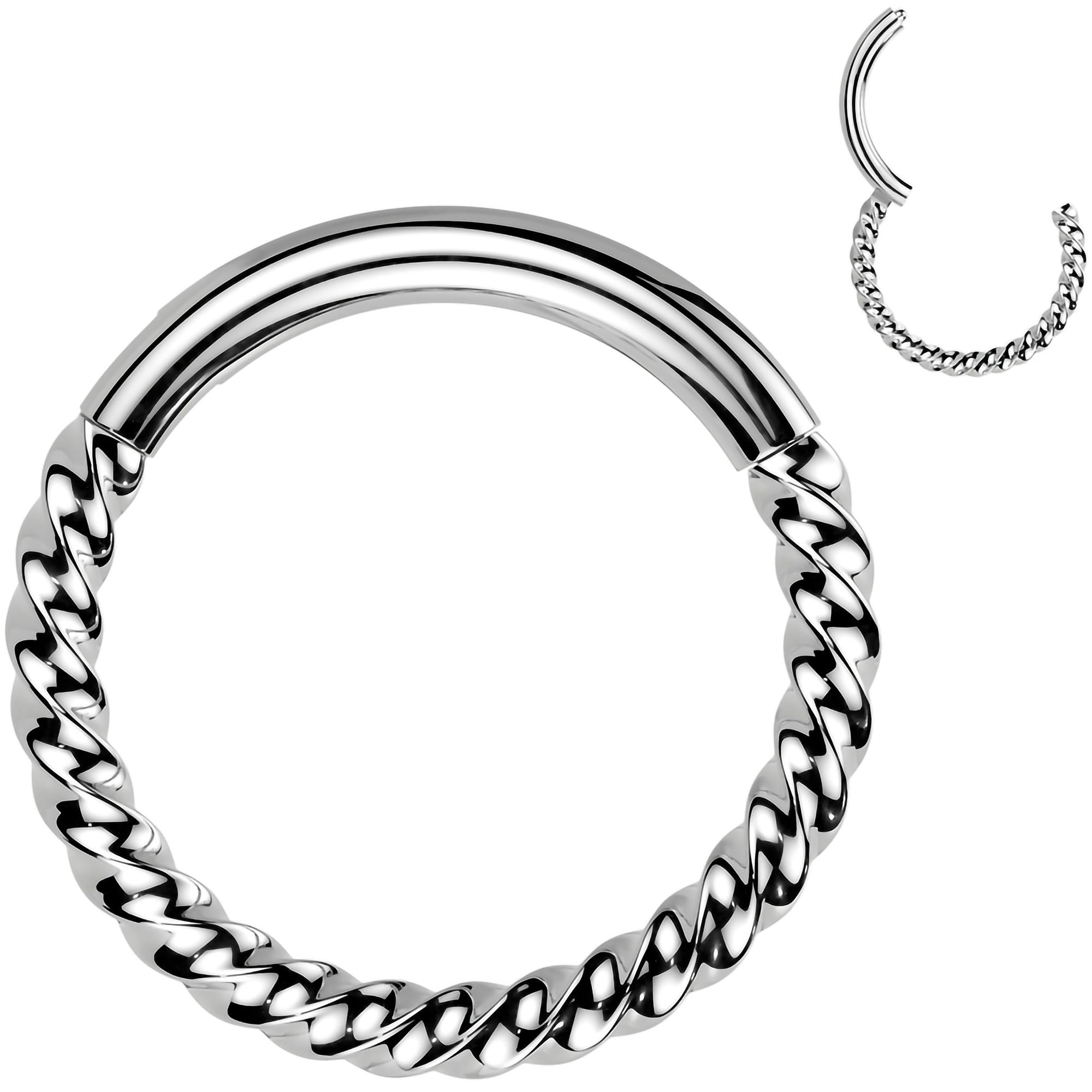 16 Gauge 3/8 Braided Style Hinged Segment Ring