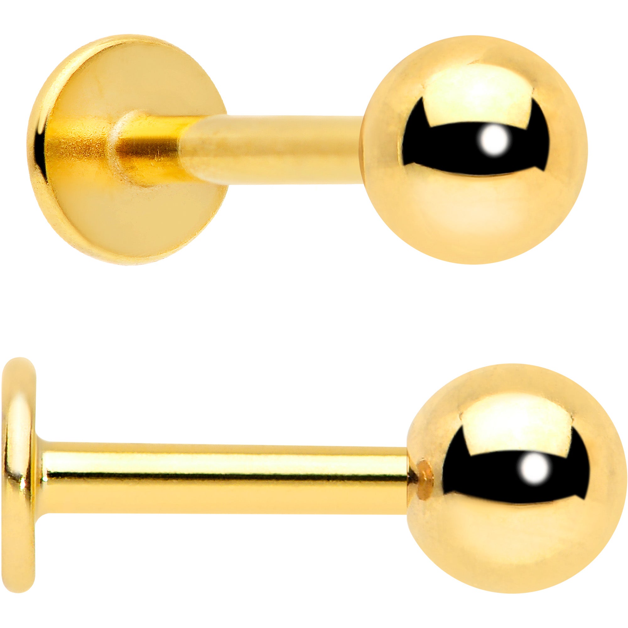 16 Gauge 5/16 Sea Turtle Style Labret Tragus Set in Gold Tone