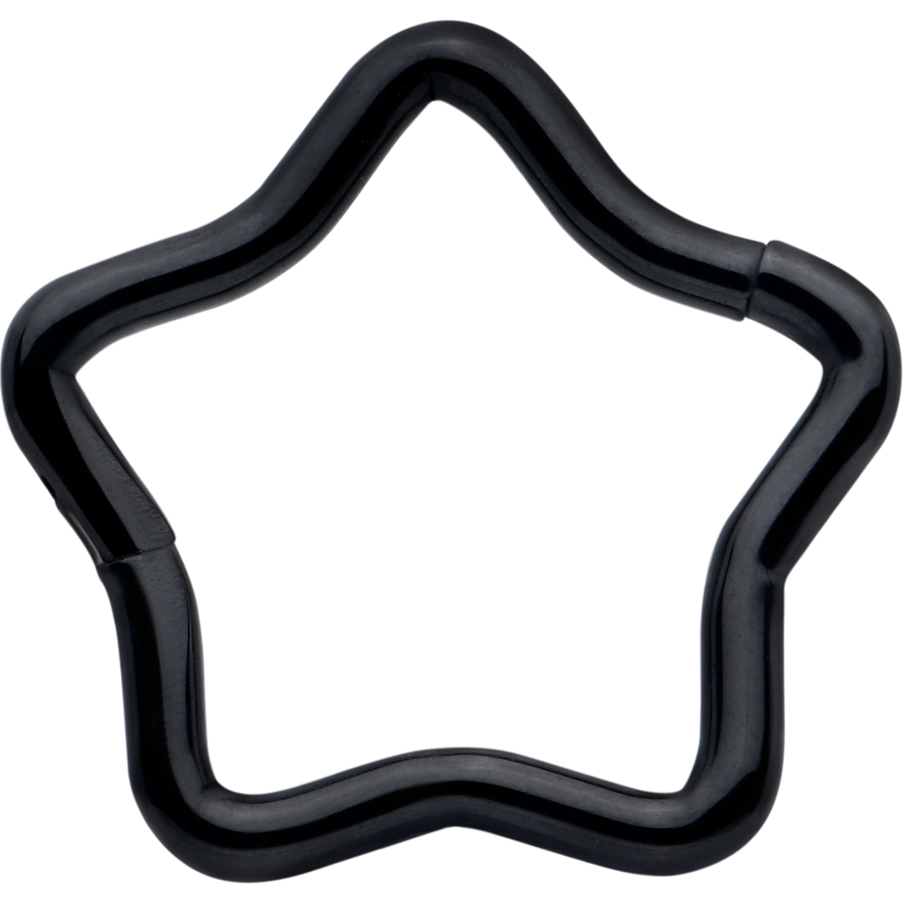 16 Gauge 5/16 Black Star Shaped Hinged Segment Ring