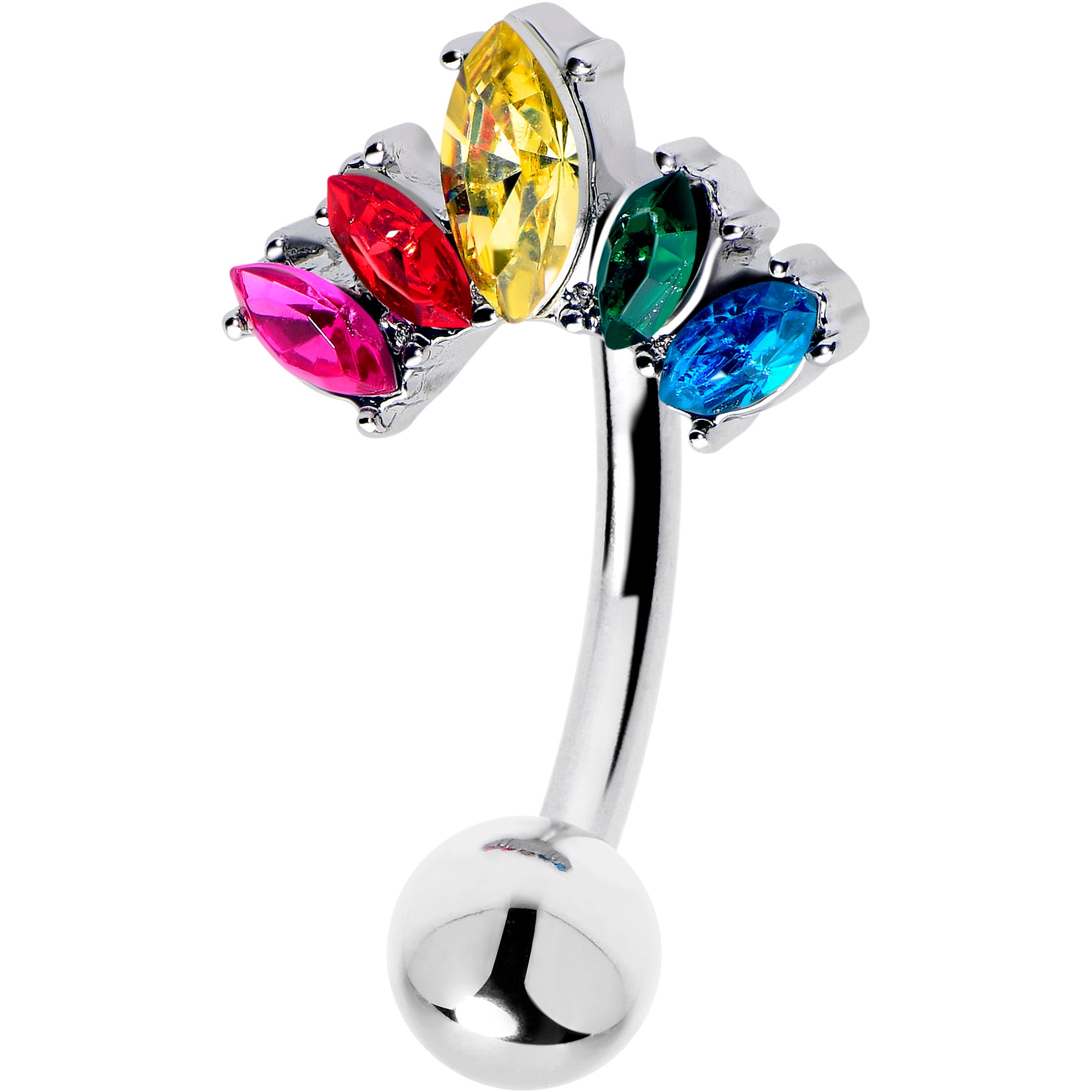 Pride Rainbow Glam Belly Ring