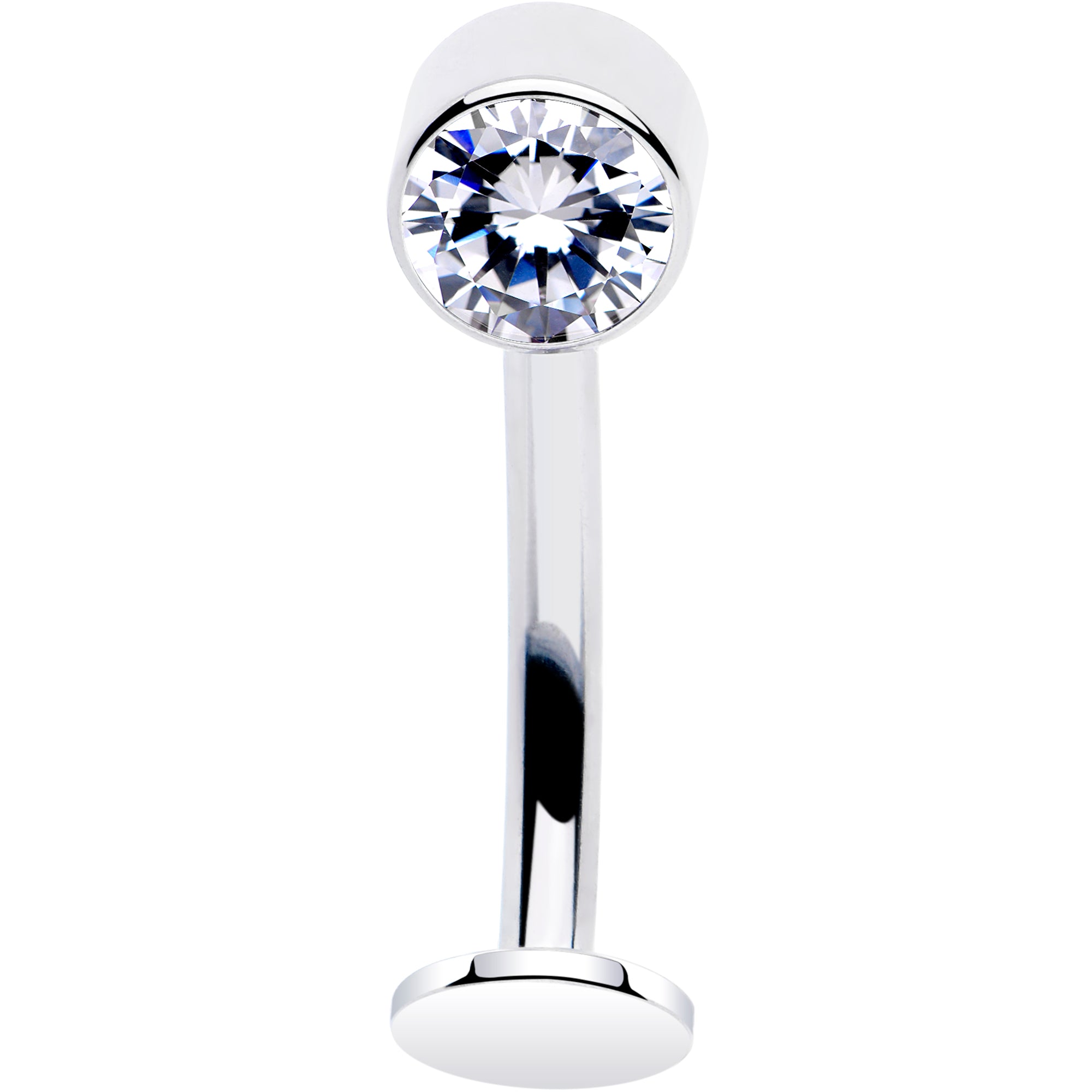 Bezel Gem Titanium Threadless Floating Belly Ring