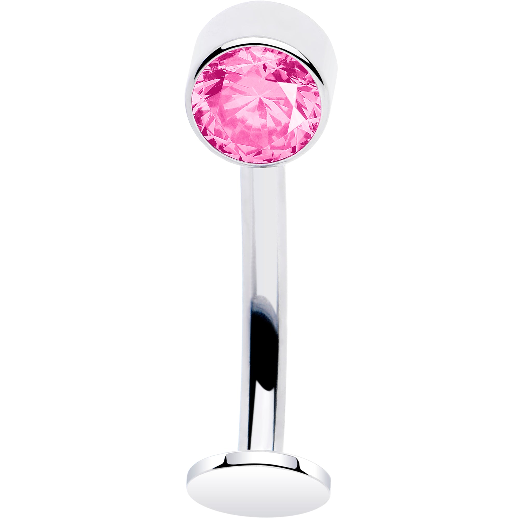 Bezel Gem Titanium Threadless Floating Belly Ring