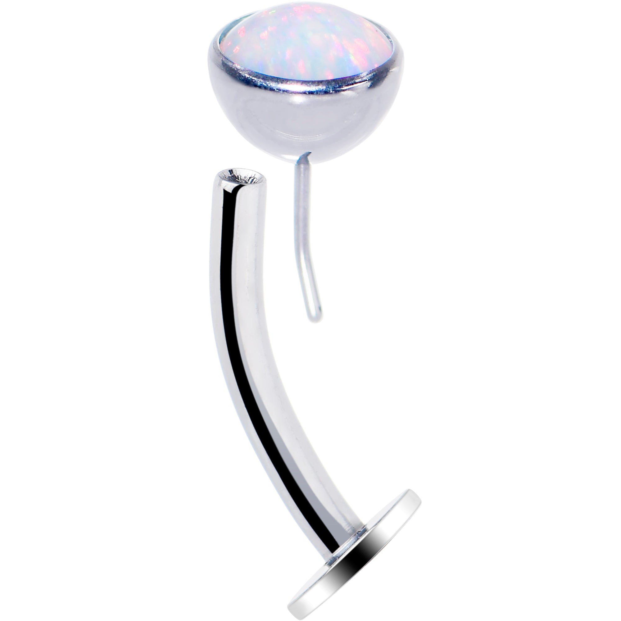 Titanium Threadless Floating Navel Ring with Synthetic Opal