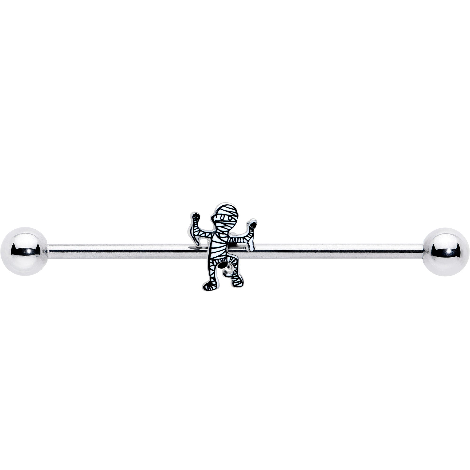 Halloween mummy industrial barbell 38mm two-tone design