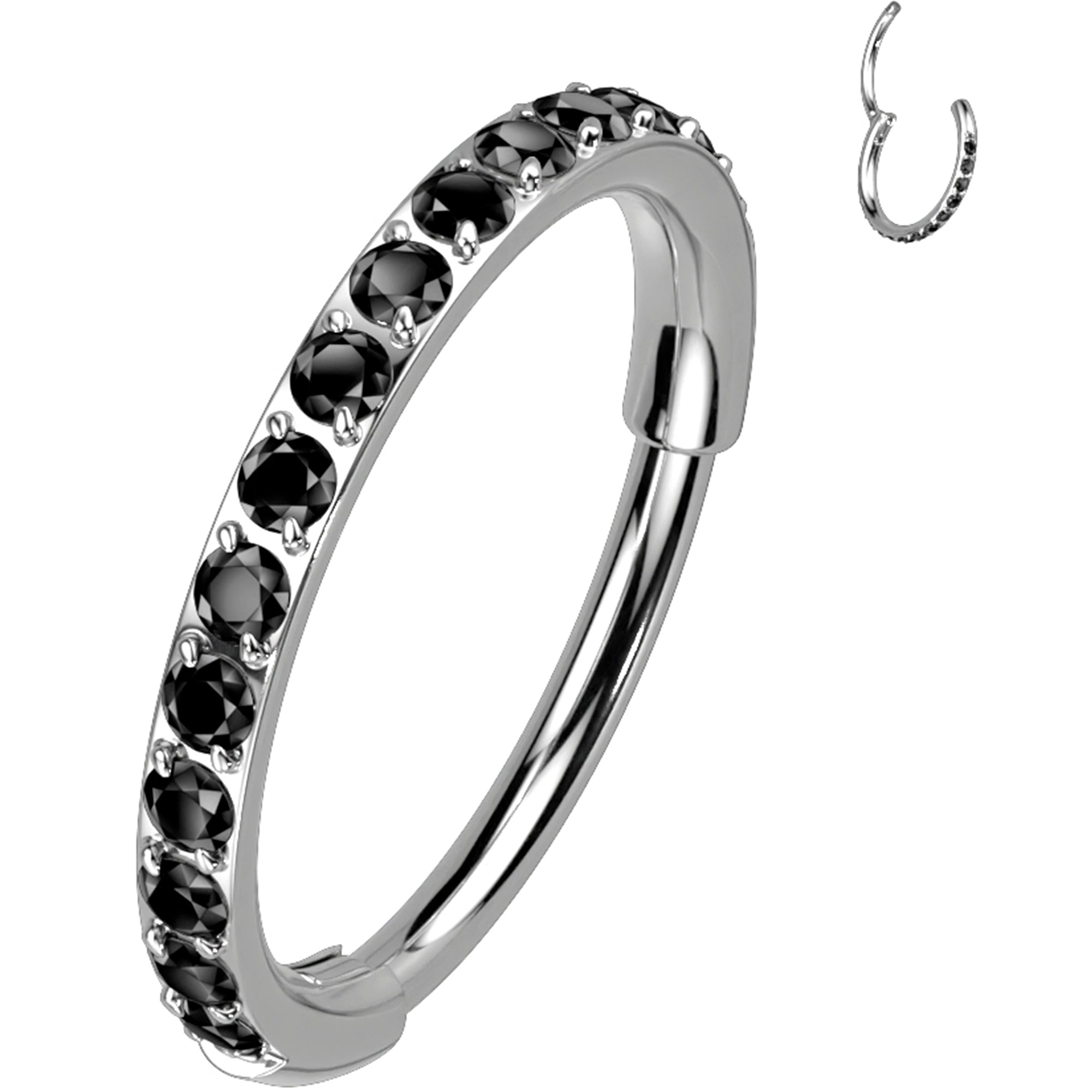 Micro Gem Titanium Hinged Nose Hoop