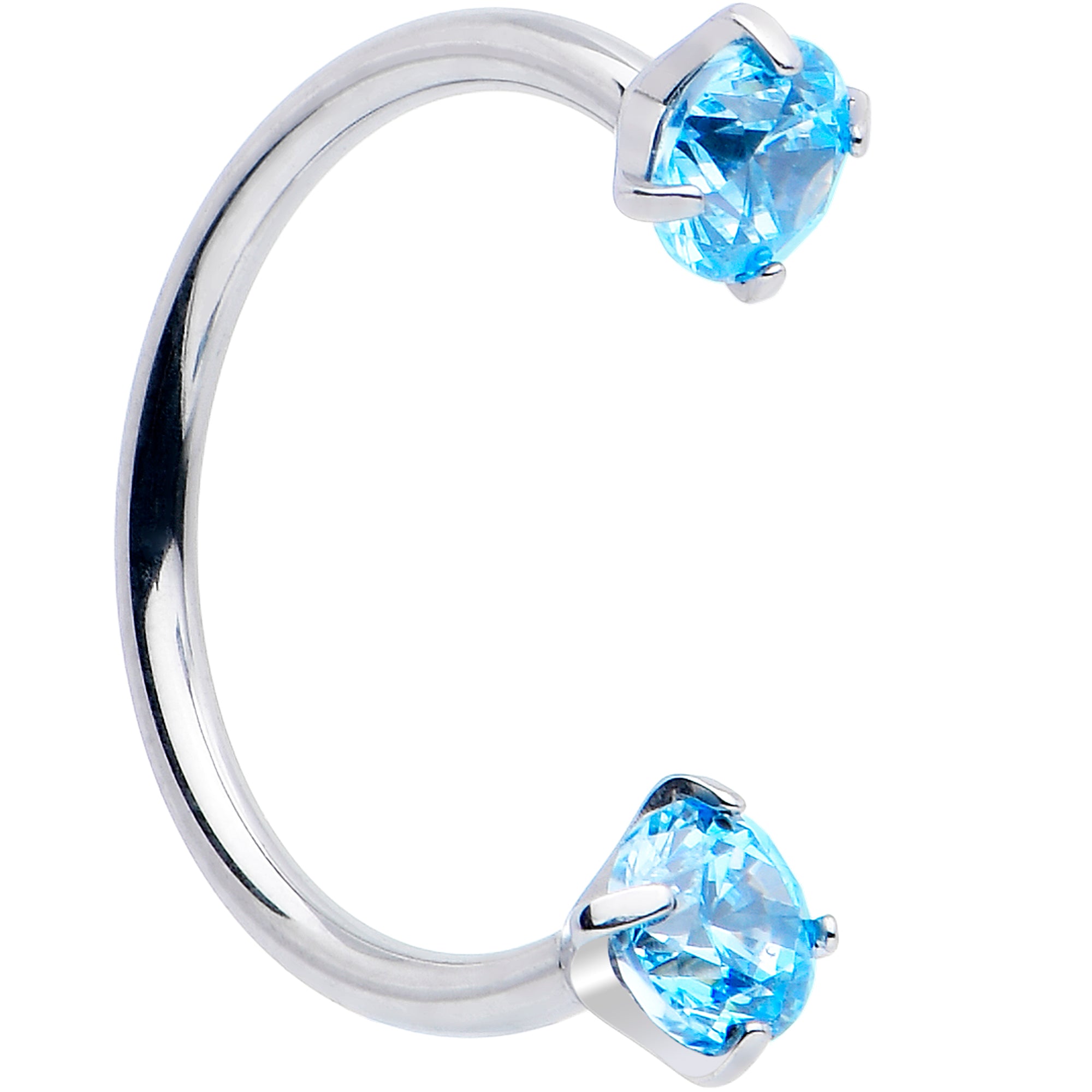 Titanium CZ Horseshoe Nose Ring with Gems