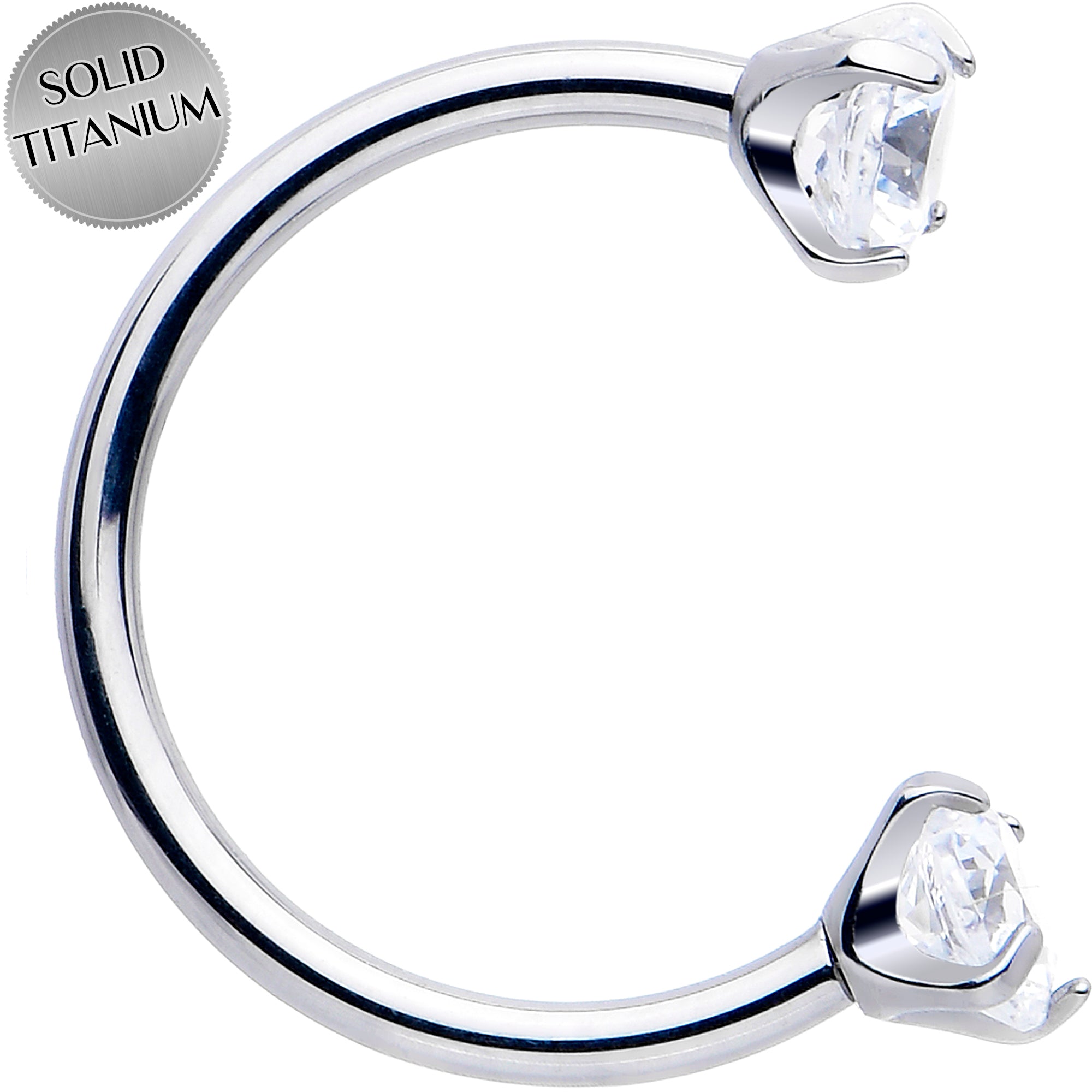 CZ Nose Ring 20G Solid Titanium