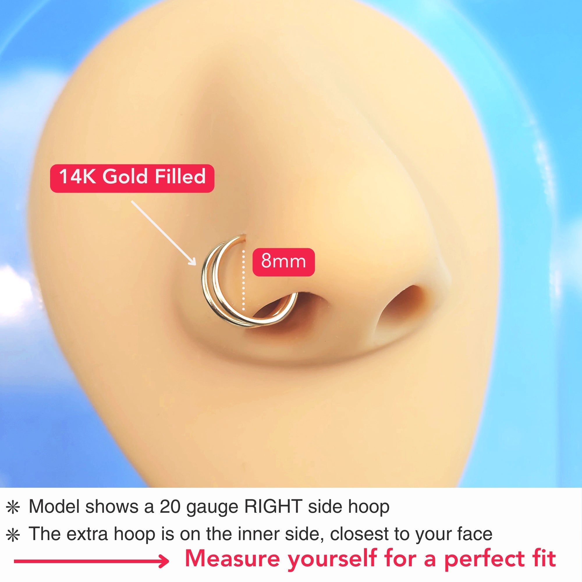 How to put in a double hoop hot sale nose ring