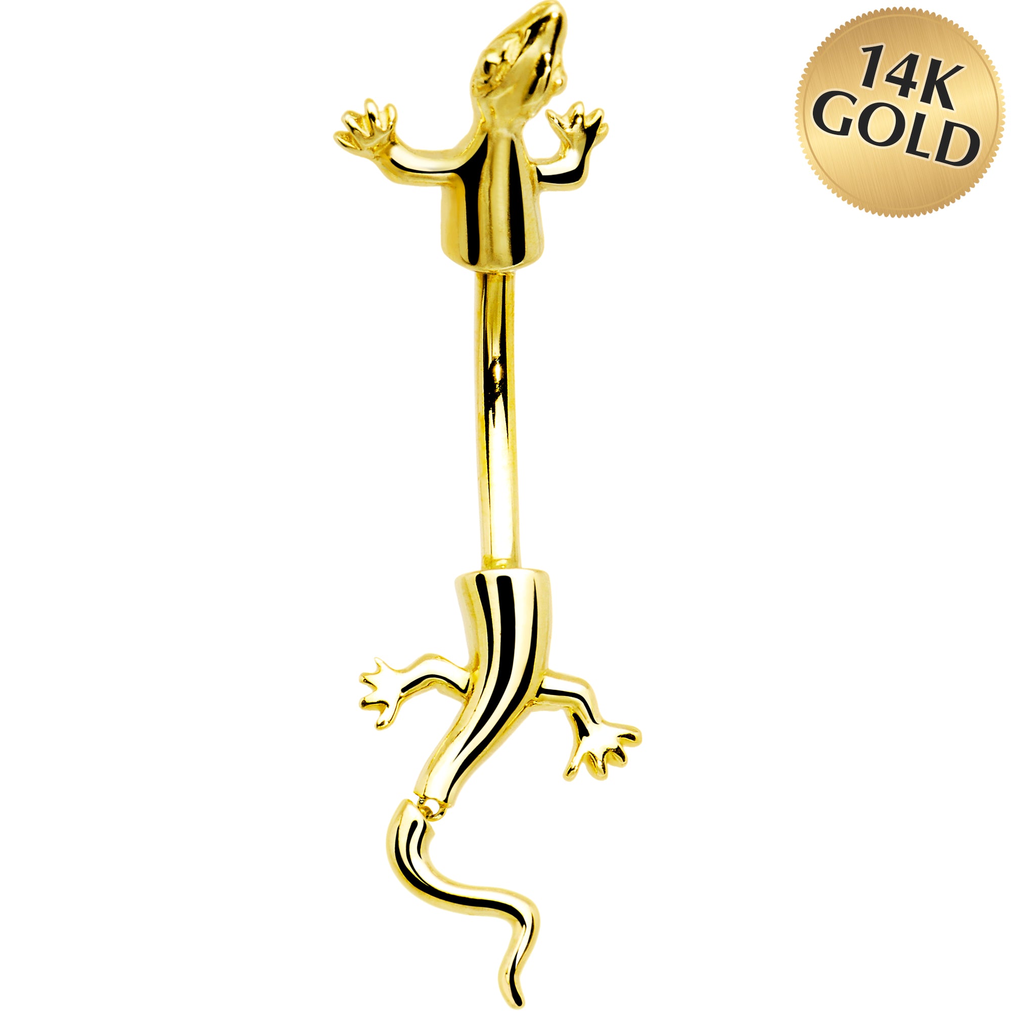 16 Gauge Solid 14kt Yellow Gold Lizard Belly Ring