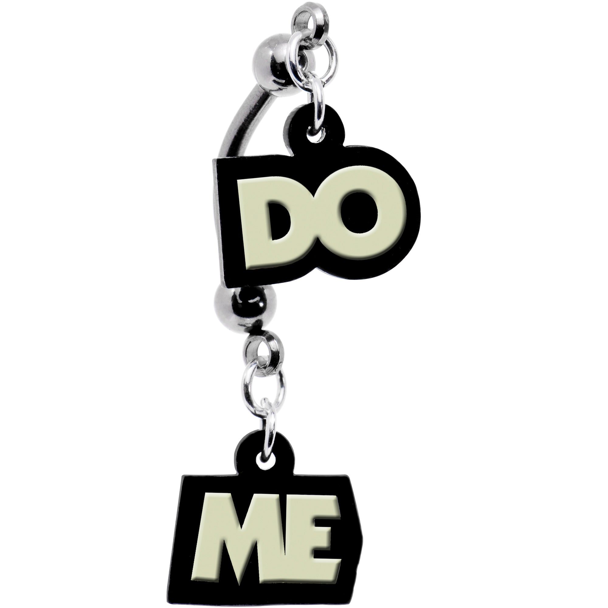 Do Me Glow in the Dark Dangle Double Mount Belly Ring