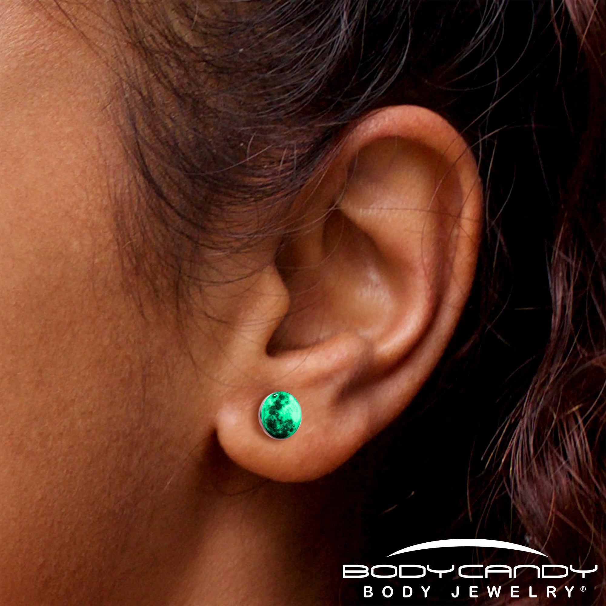 Moon Glow in the Dark Stud Earrings