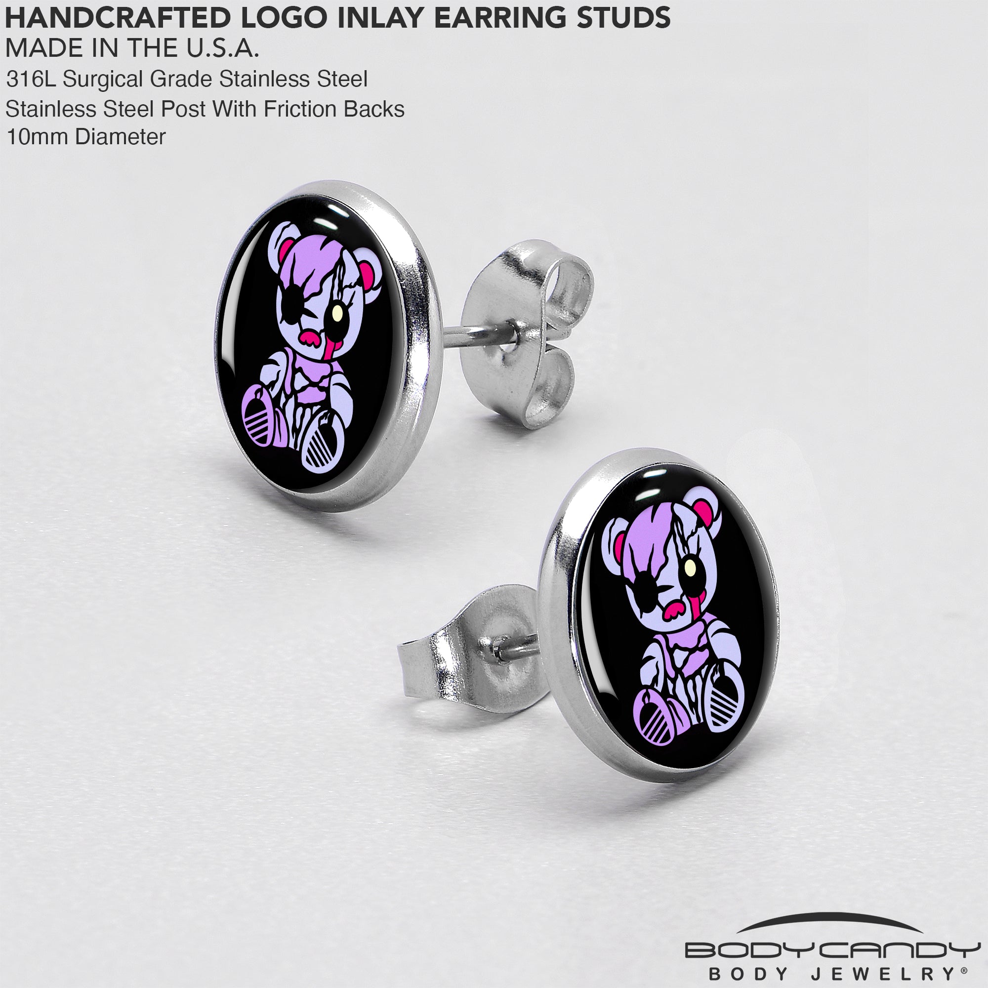 Attitude Teddy Bear Stud Earrings