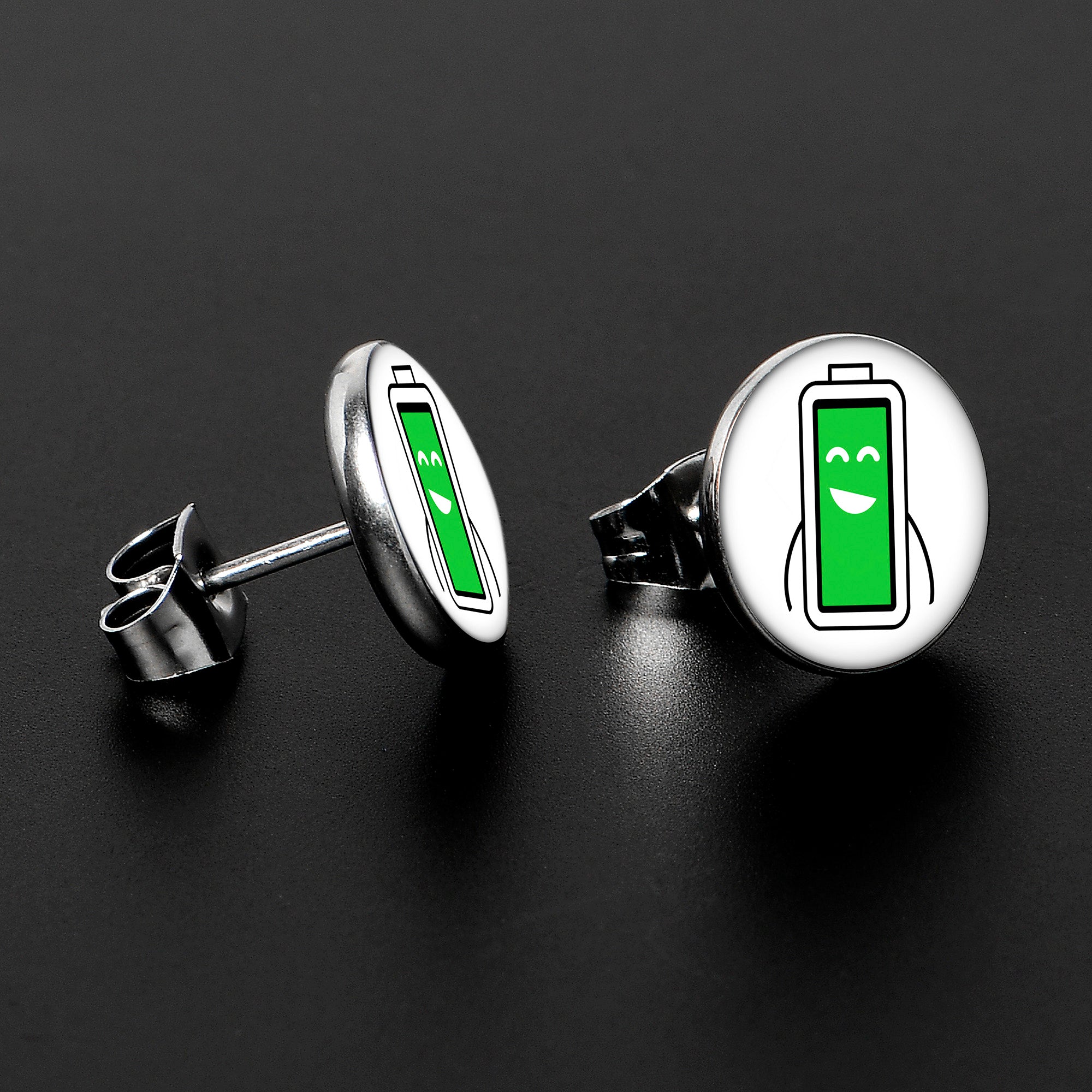 Battery Full Stud Earrings