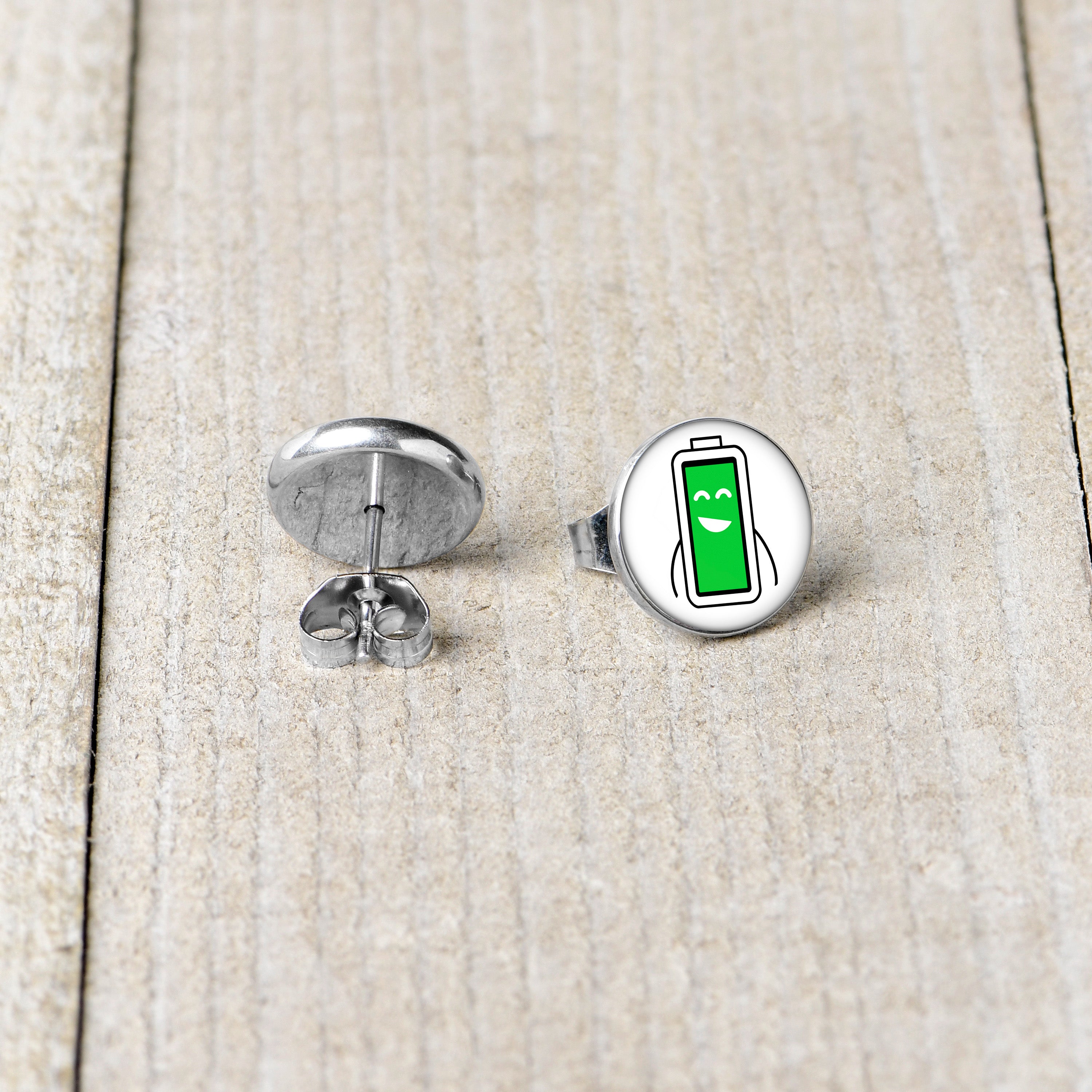 Battery Full Stud Earrings