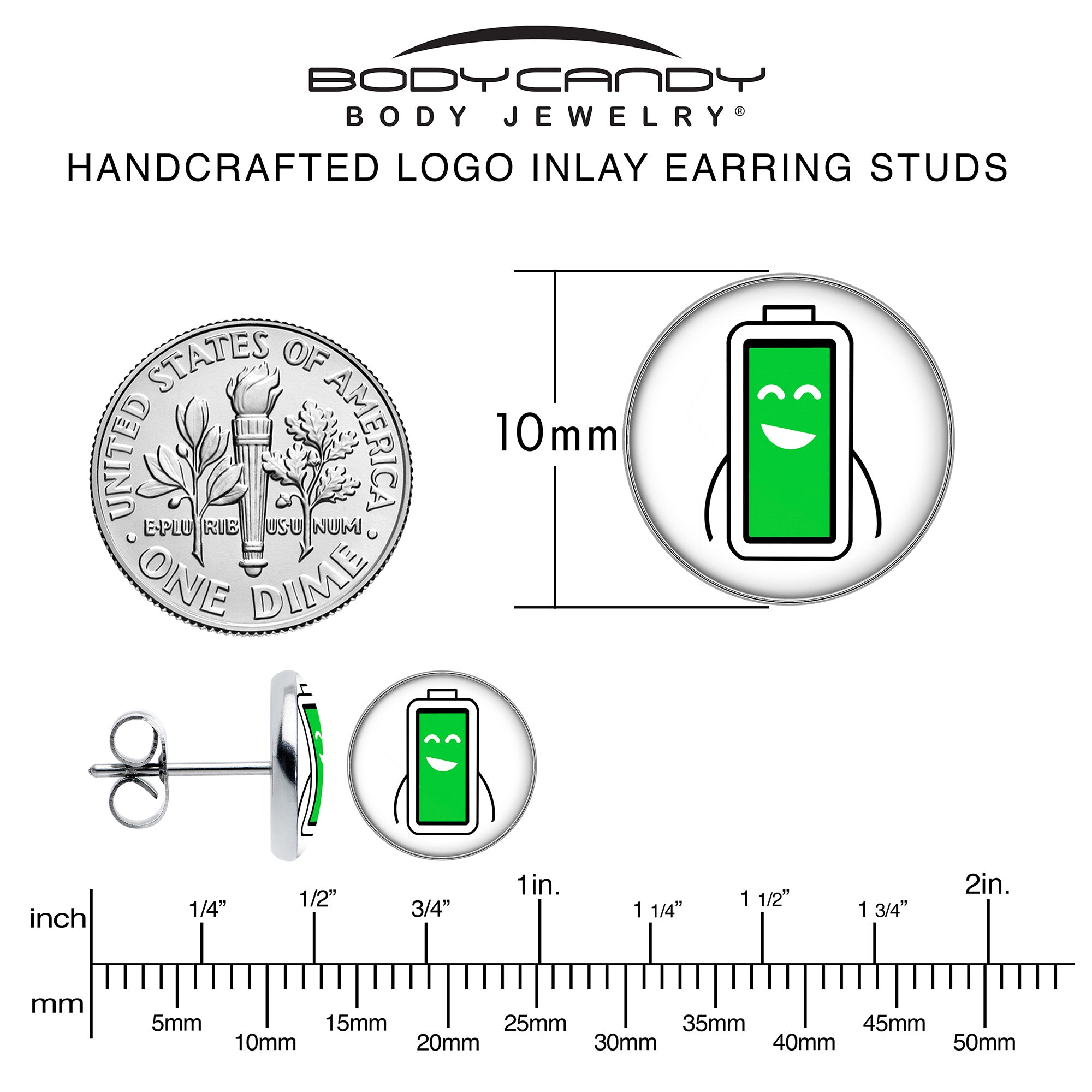 Battery Full Stud Earrings