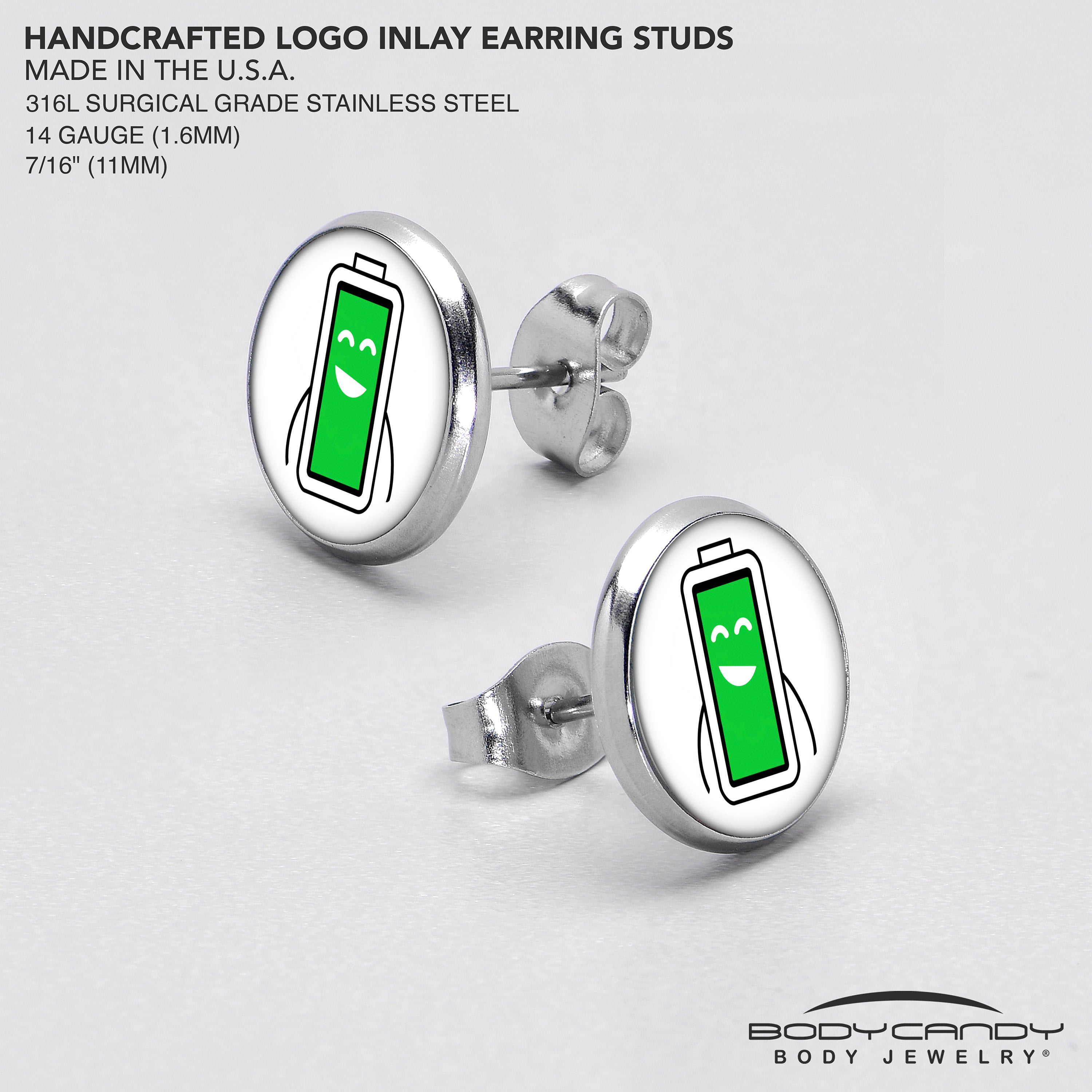 Battery Full Stud Earrings