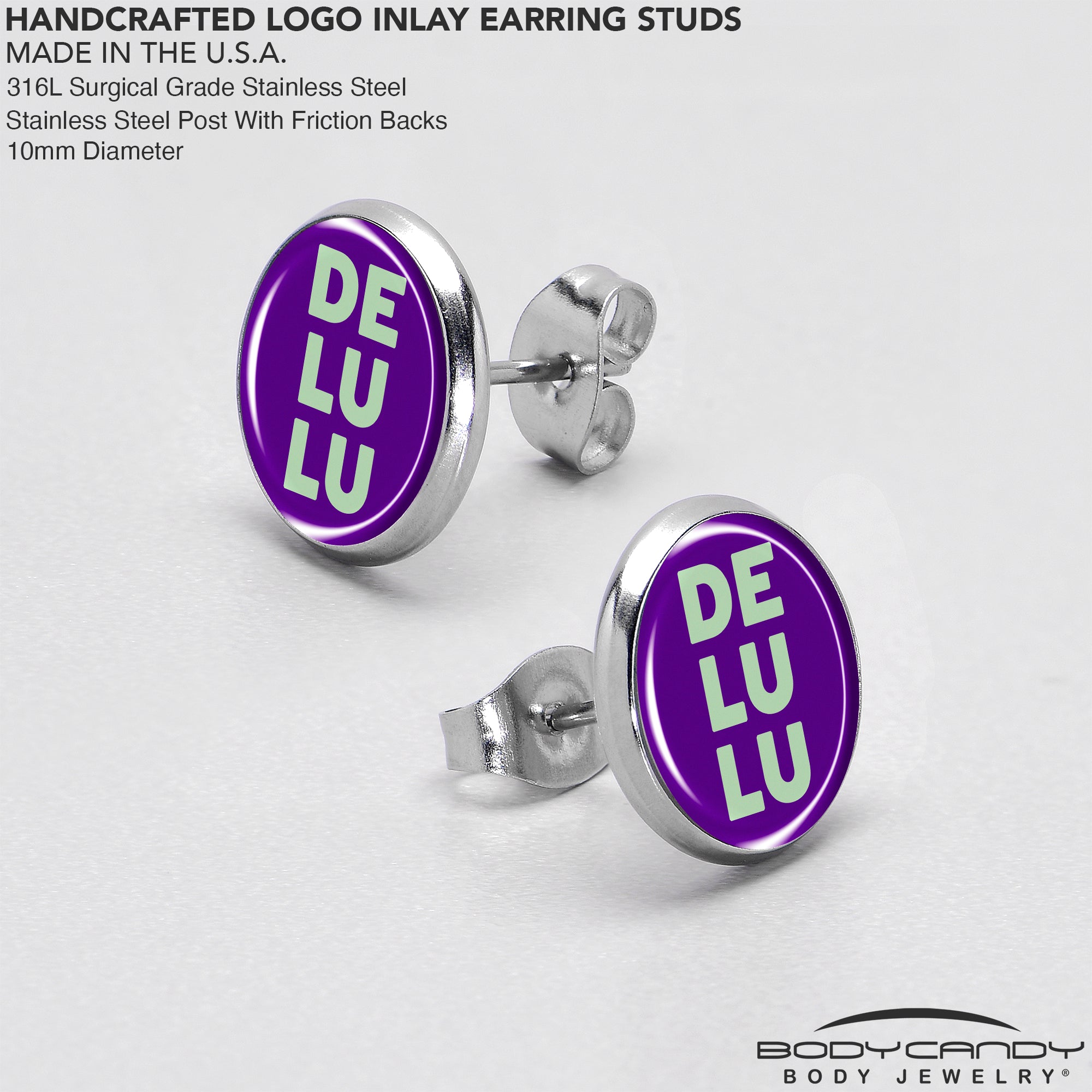 Word DELULU Stud Earrings