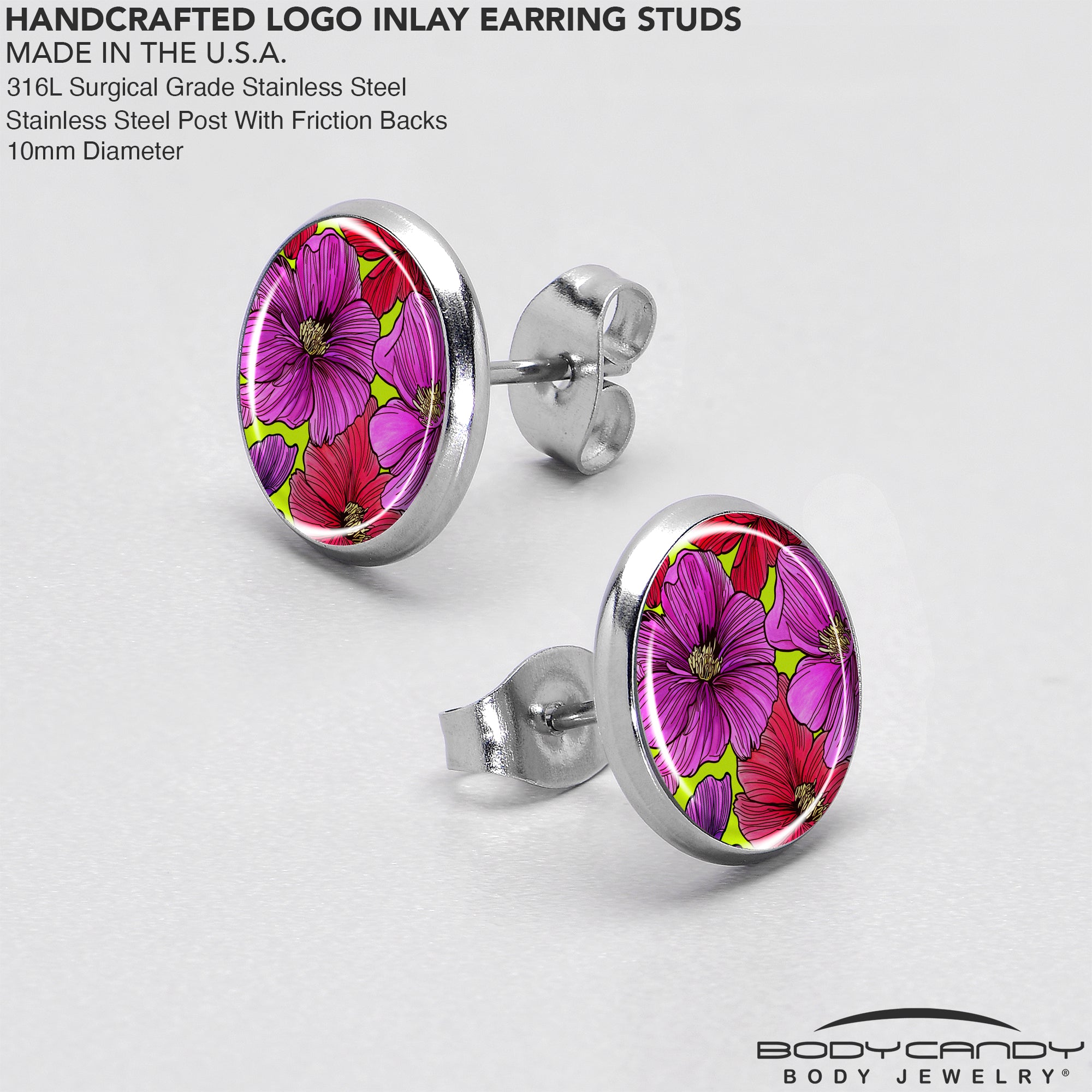 Blossom Creation Tropical Floral Flowers Stud Earrings