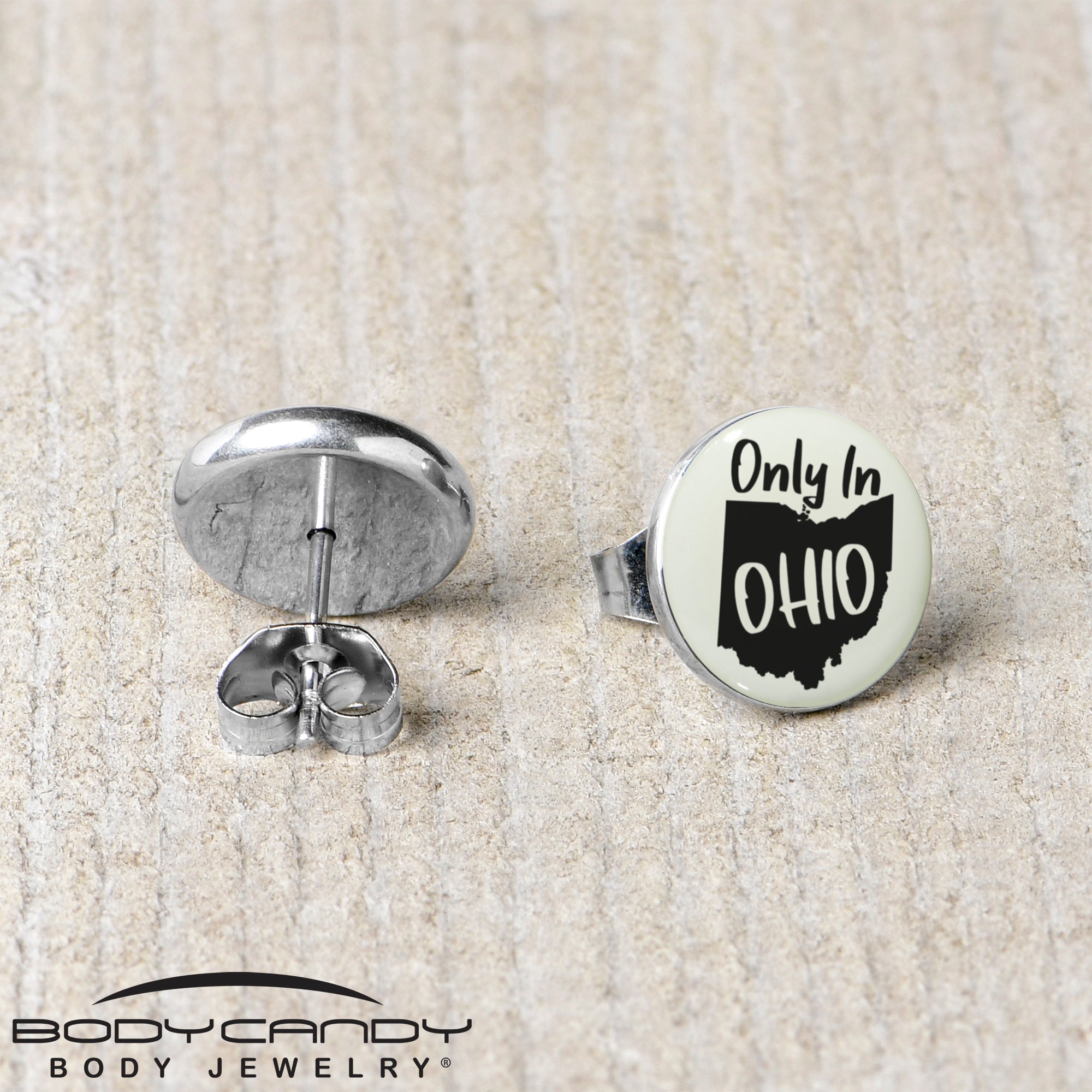 Only in Ohio Glow in the Dark Stud Earrings