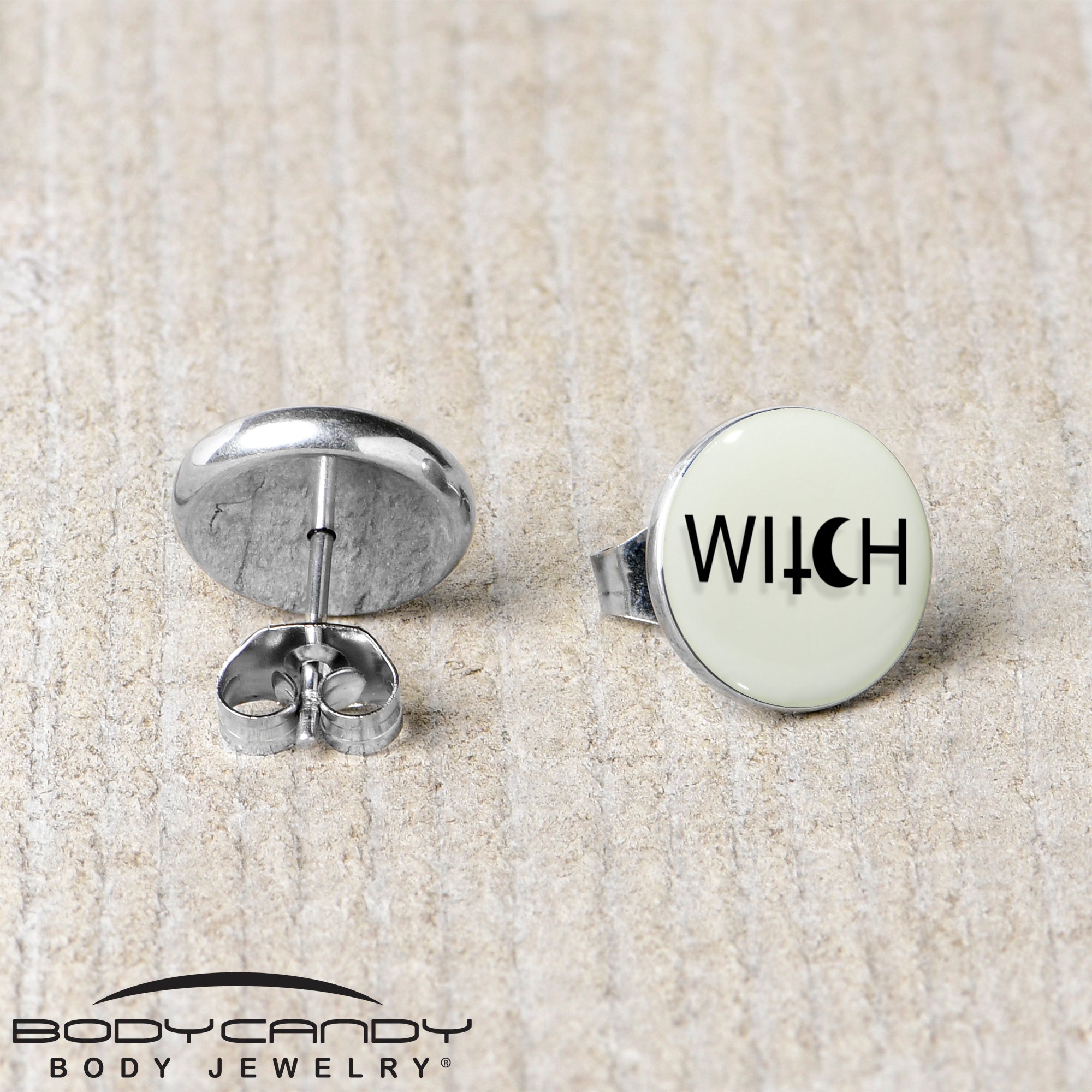 Mystical witch glow stud earrings for Halloween