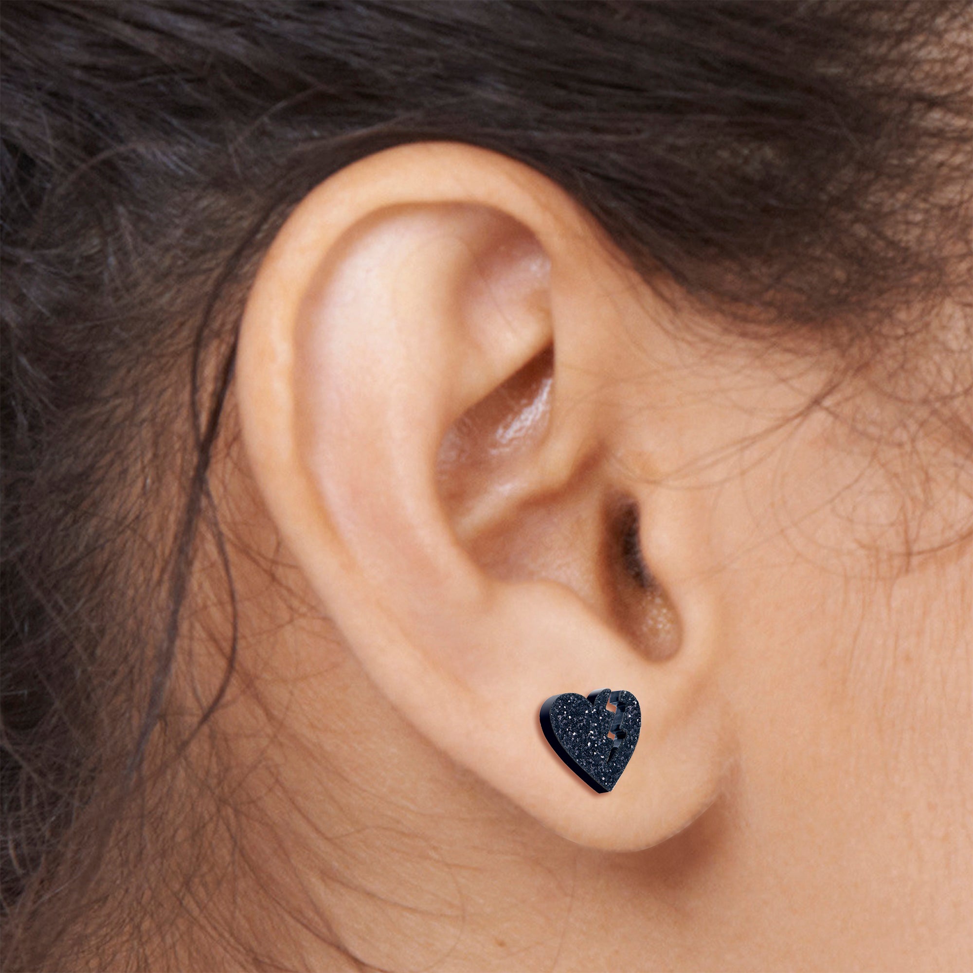 Sparkling glitter heartbreaker stud earrings