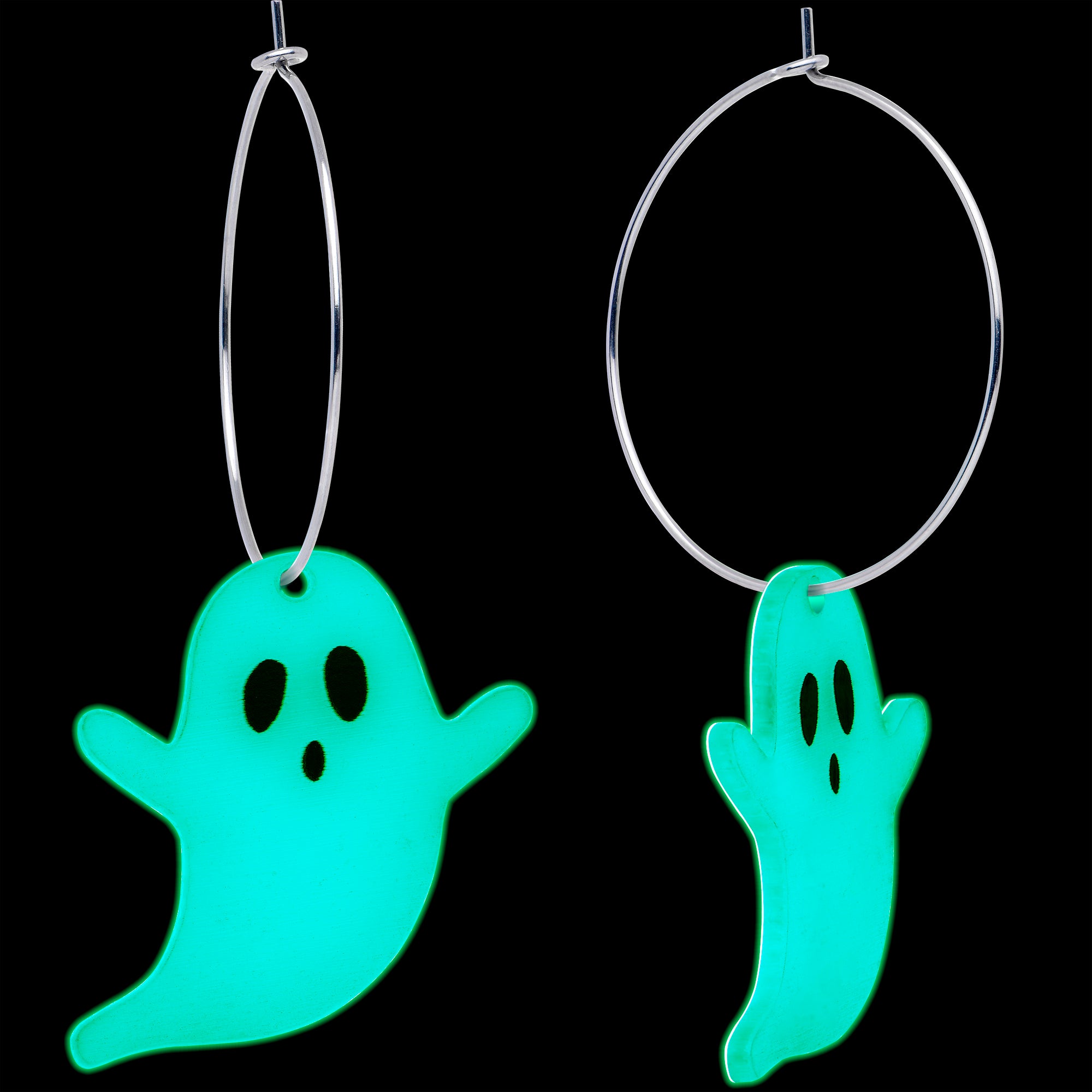 Acrylic Ghost Hoop Earrings for Halloween